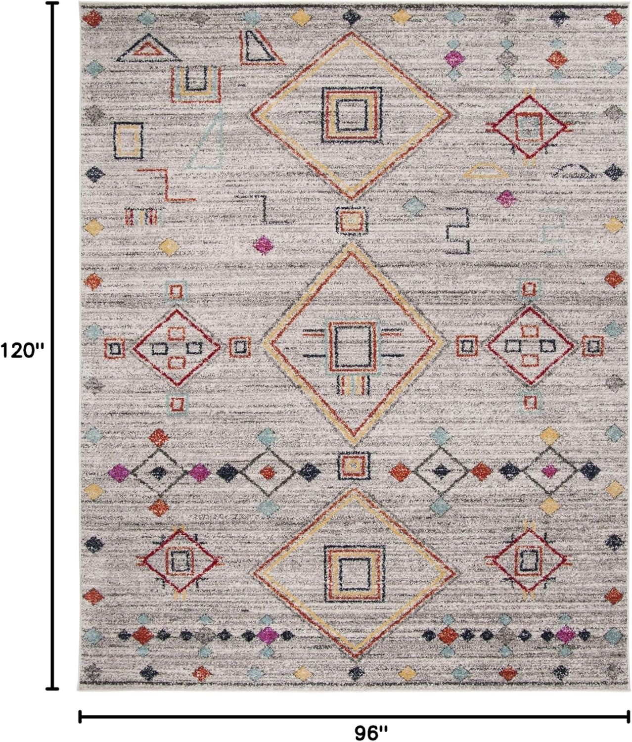 image:imageSAFAVIEH Area Rug 8x10 Adirondack Collection Large Navy amp Silver Moroccan Boho Tribal Design NonShedding amp Easy Cleaning Ideal for Living Room Bedroom Office Dining Space ADR208NLight GreyRed