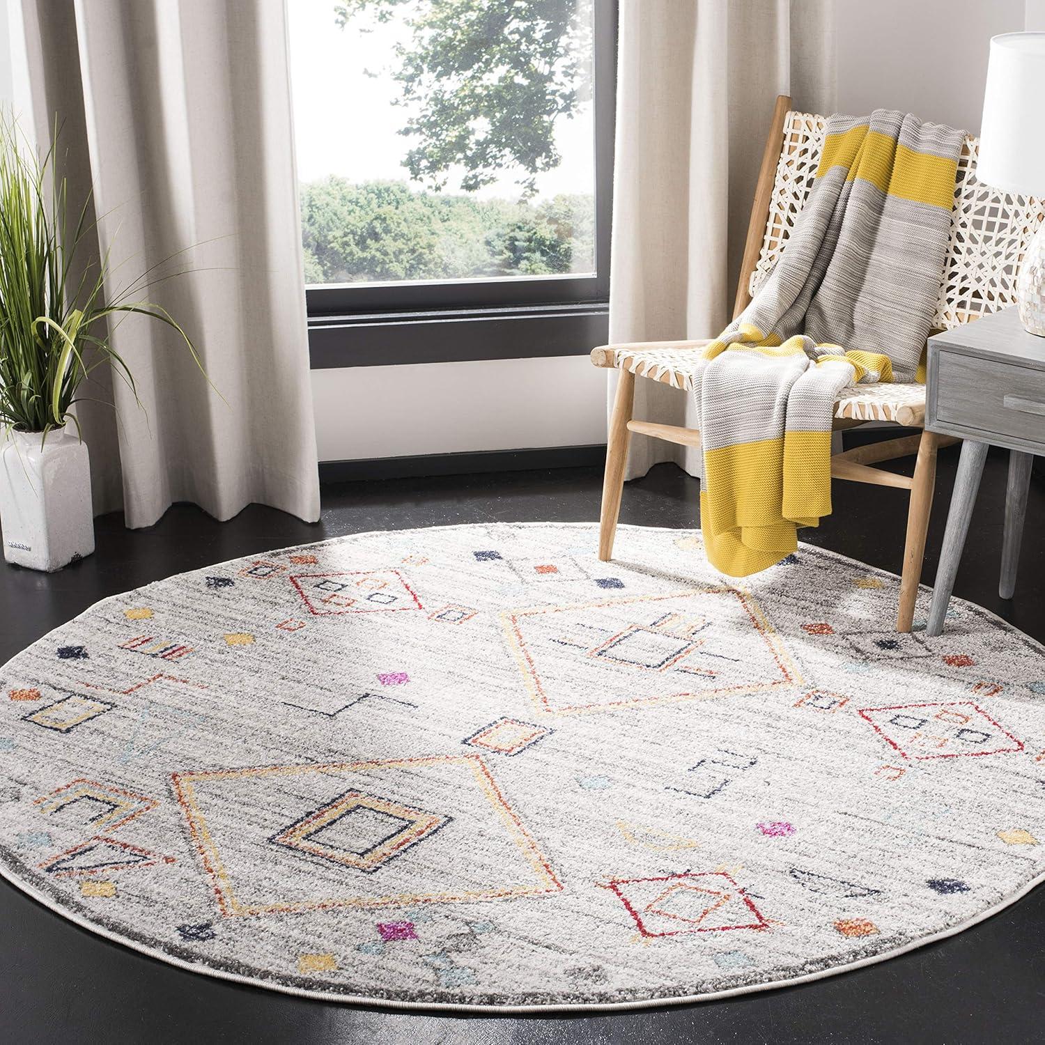 image:imageSAFAVIEH Area Rug 8x10 Adirondack Collection Large Navy amp Silver Moroccan Boho Tribal Design NonShedding amp Easy Cleaning Ideal for Living Room Bedroom Office Dining Space ADR208NLight GreyRed