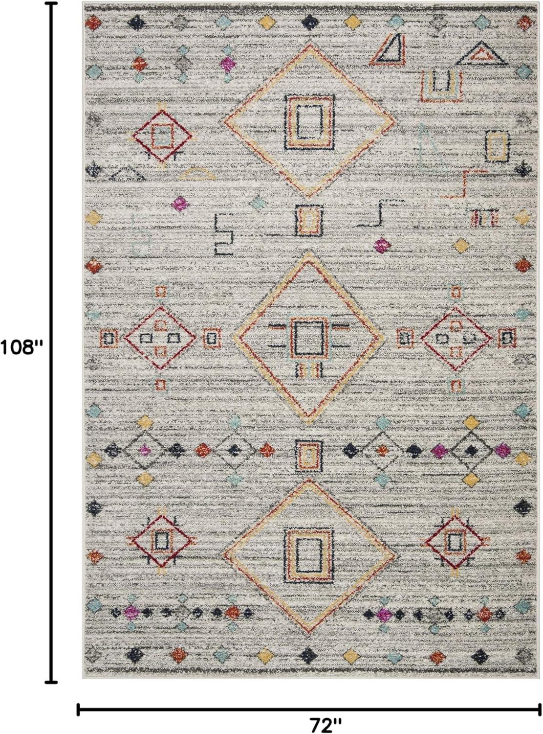 image:imageSAFAVIEH Area Rug 8x10 Adirondack Collection Large Navy amp Silver Moroccan Boho Tribal Design NonShedding amp Easy Cleaning Ideal for Living Room Bedroom Office Dining Space ADR208NLight GreyRed