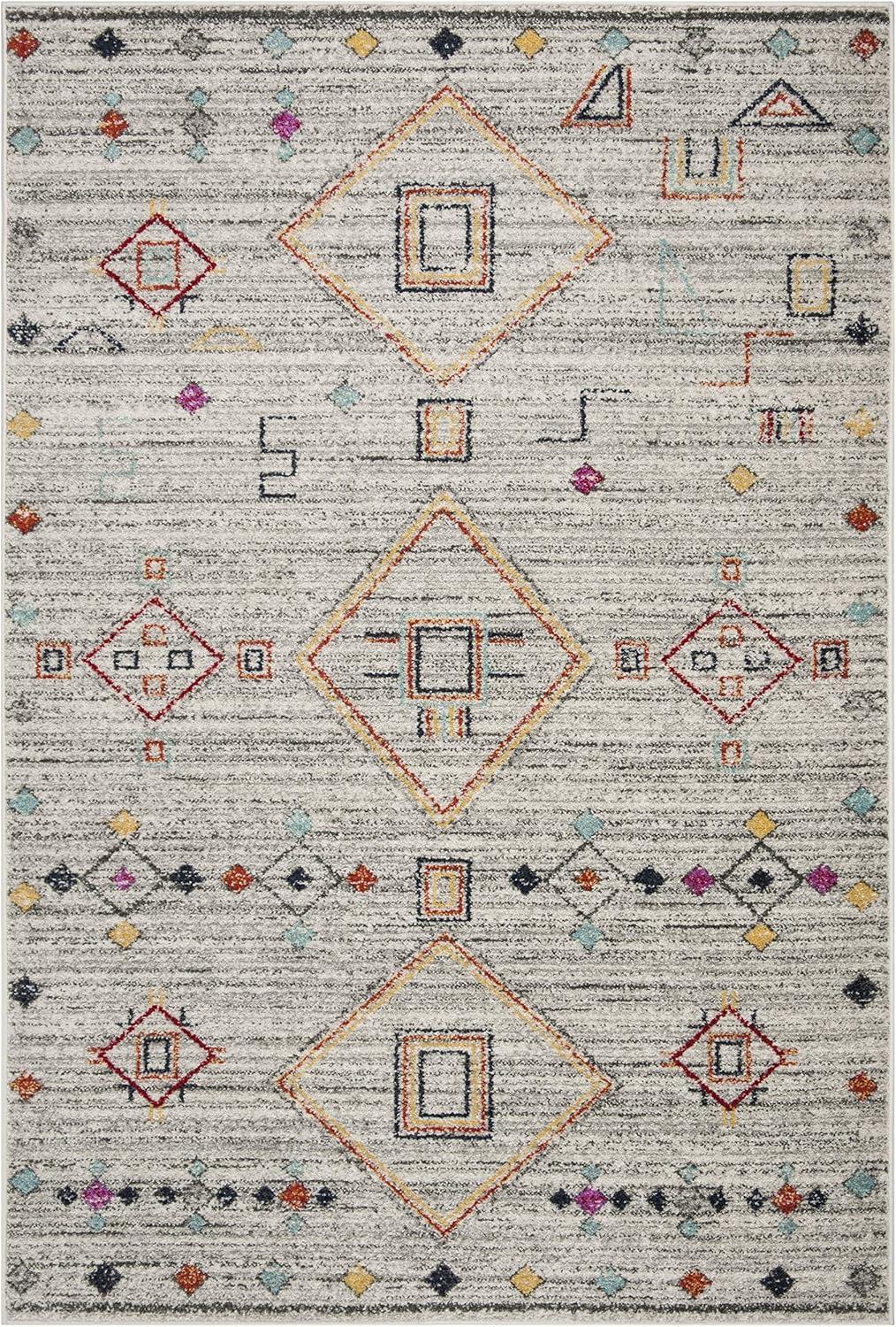 image:imageSAFAVIEH Area Rug 8x10 Adirondack Collection Large Navy amp Silver Moroccan Boho Tribal Design NonShedding amp Easy Cleaning Ideal for Living Room Bedroom Office Dining Space ADR208NLight GreyRed