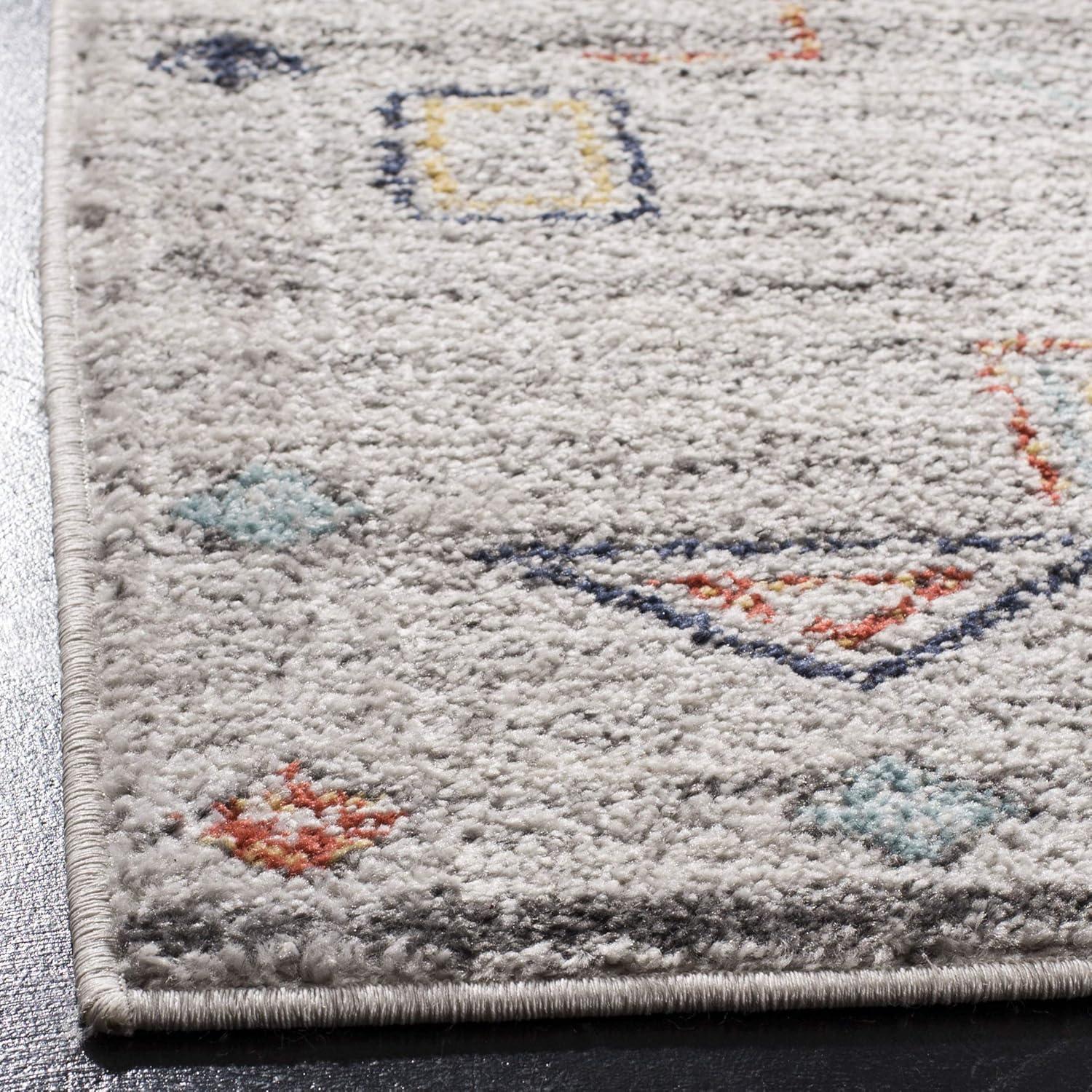 image:imageSAFAVIEH Area Rug 8x10 Adirondack Collection Large Navy amp Silver Moroccan Boho Tribal Design NonShedding amp Easy Cleaning Ideal for Living Room Bedroom Office Dining Space ADR208NLight GreyRed
