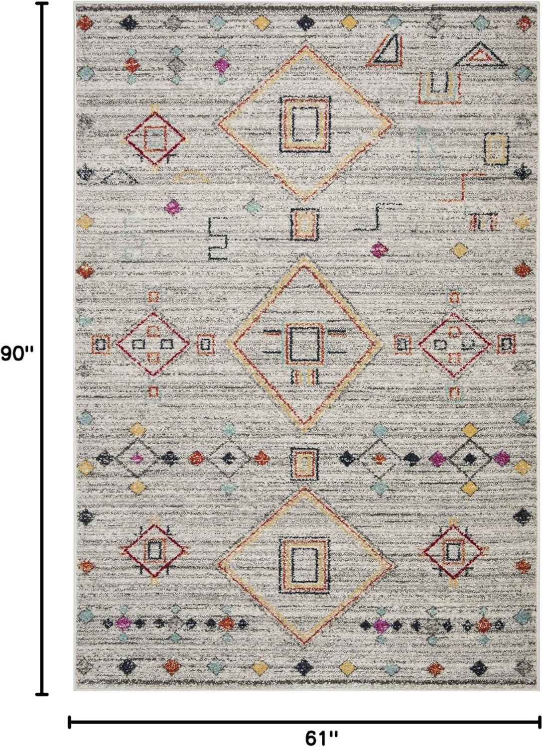 image:imageSAFAVIEH Area Rug 8x10 Adirondack Collection Large Navy amp Silver Moroccan Boho Tribal Design NonShedding amp Easy Cleaning Ideal for Living Room Bedroom Office Dining Space ADR208NLight GreyRed