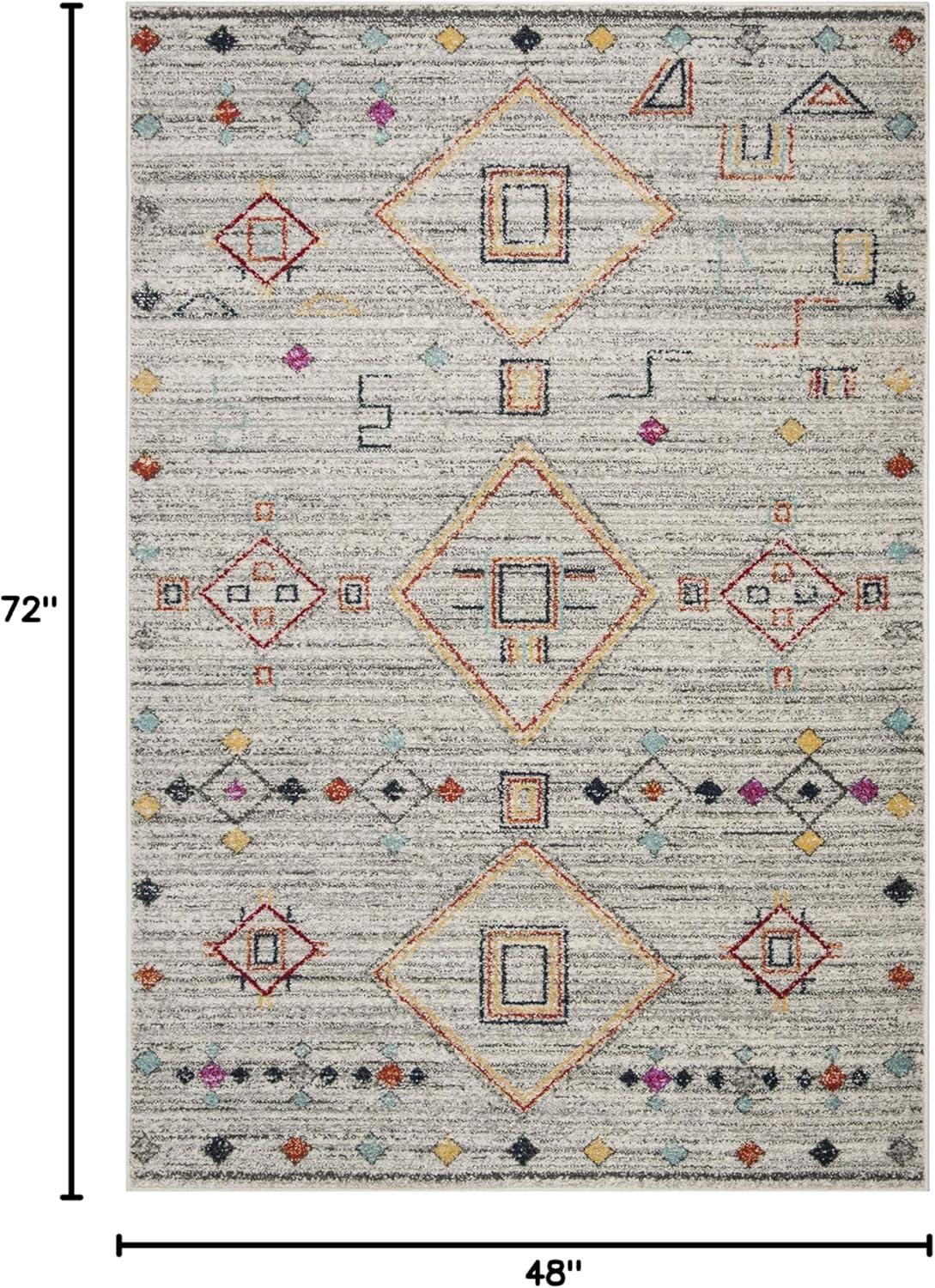 image:imageSAFAVIEH Area Rug 8x10 Adirondack Collection Large Navy amp Silver Moroccan Boho Tribal Design NonShedding amp Easy Cleaning Ideal for Living Room Bedroom Office Dining Space ADR208NLight GreyRed