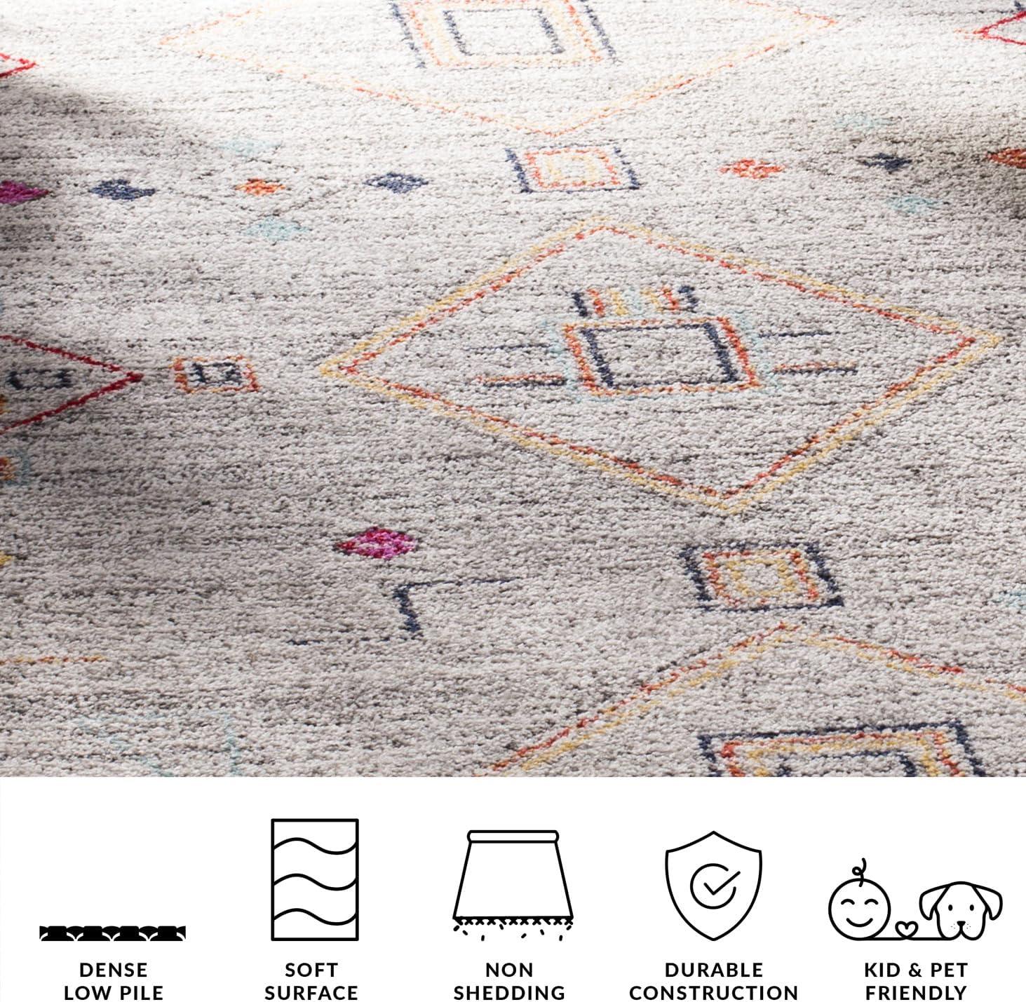image:imageSAFAVIEH Area Rug 8x10 Adirondack Collection Large Navy amp Silver Moroccan Boho Tribal Design NonShedding amp Easy Cleaning Ideal for Living Room Bedroom Office Dining Space ADR208NLight GreyRed