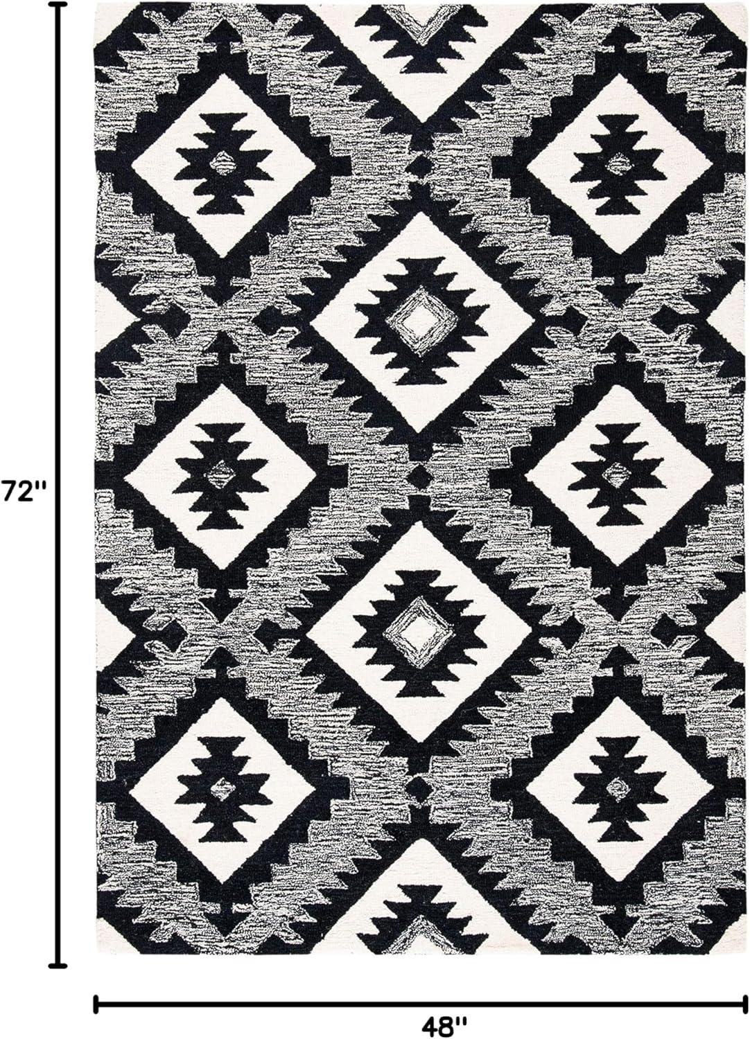 image:imageSAFAVIEH Area Rug 8x10 Aspen Collection Large Charcoal amp Black Handmade Wool Ideal for Living Room Bedroom Office Dining Space APN813ZCharcoalBlack