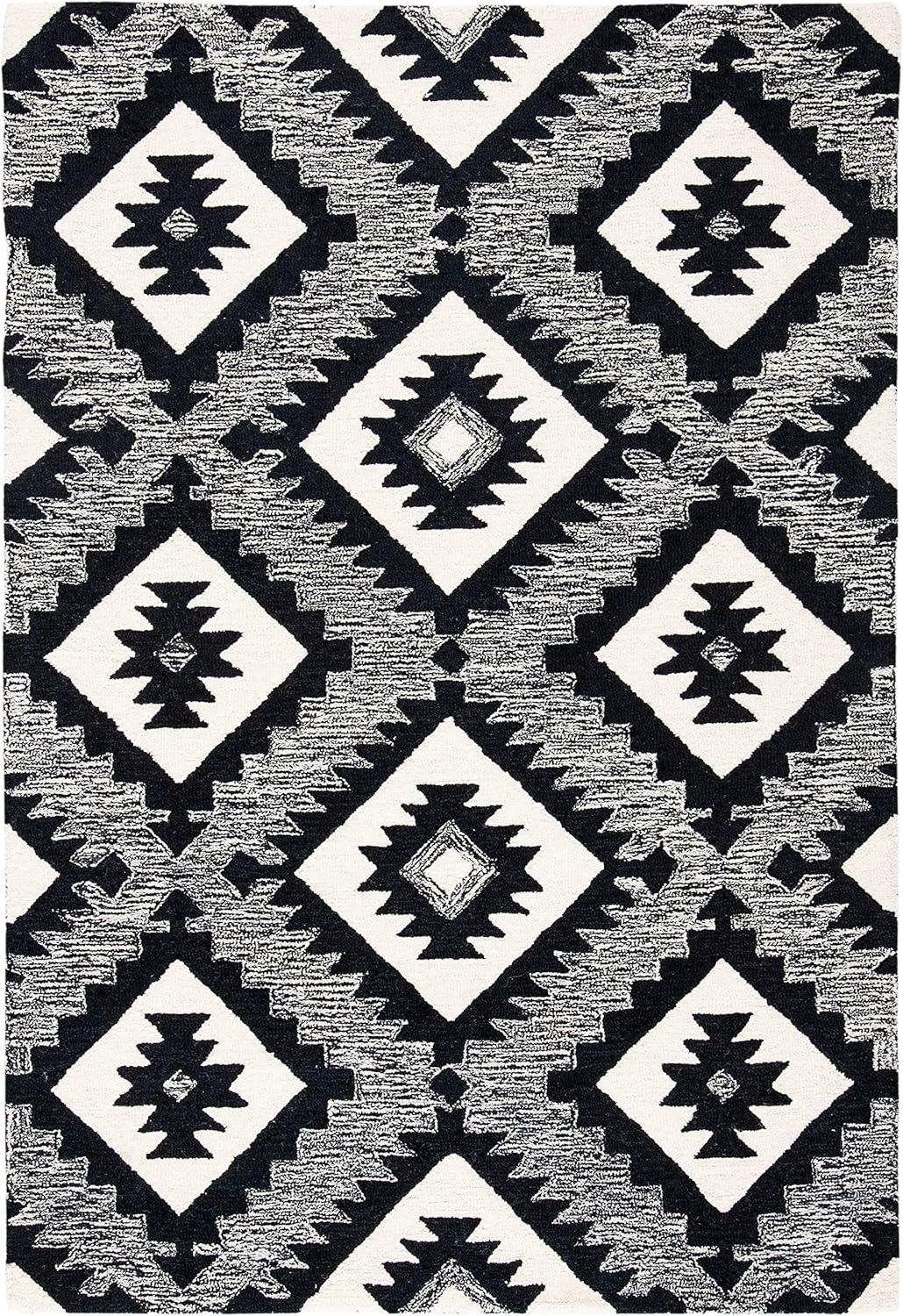 image:imageSAFAVIEH Area Rug 8x10 Aspen Collection Large Charcoal amp Black Handmade Wool Ideal for Living Room Bedroom Office Dining Space APN813ZCharcoalBlack