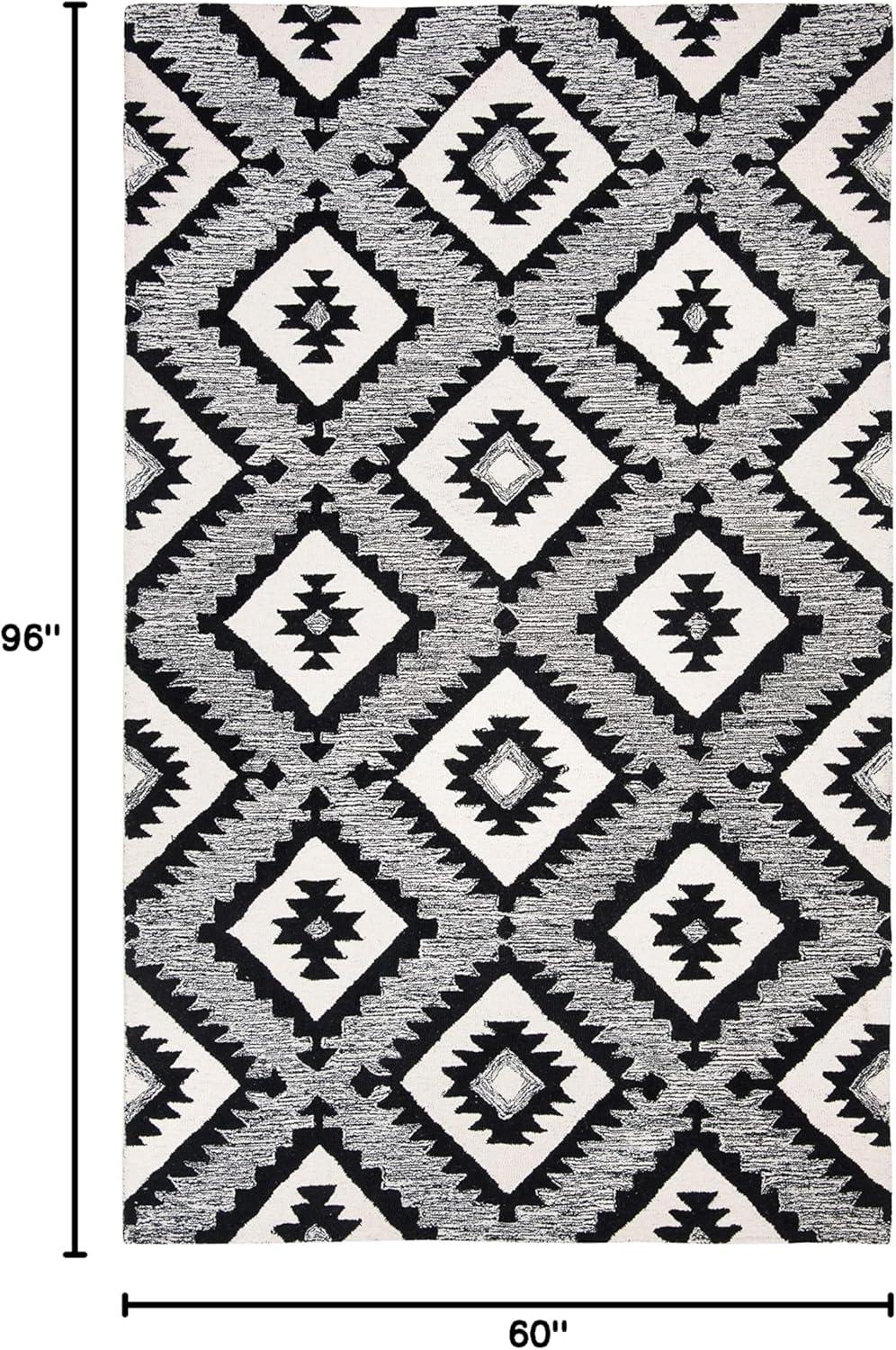 image:imageSAFAVIEH Area Rug 8x10 Aspen Collection Large Charcoal amp Black Handmade Wool Ideal for Living Room Bedroom Office Dining Space APN813ZCharcoalBlack