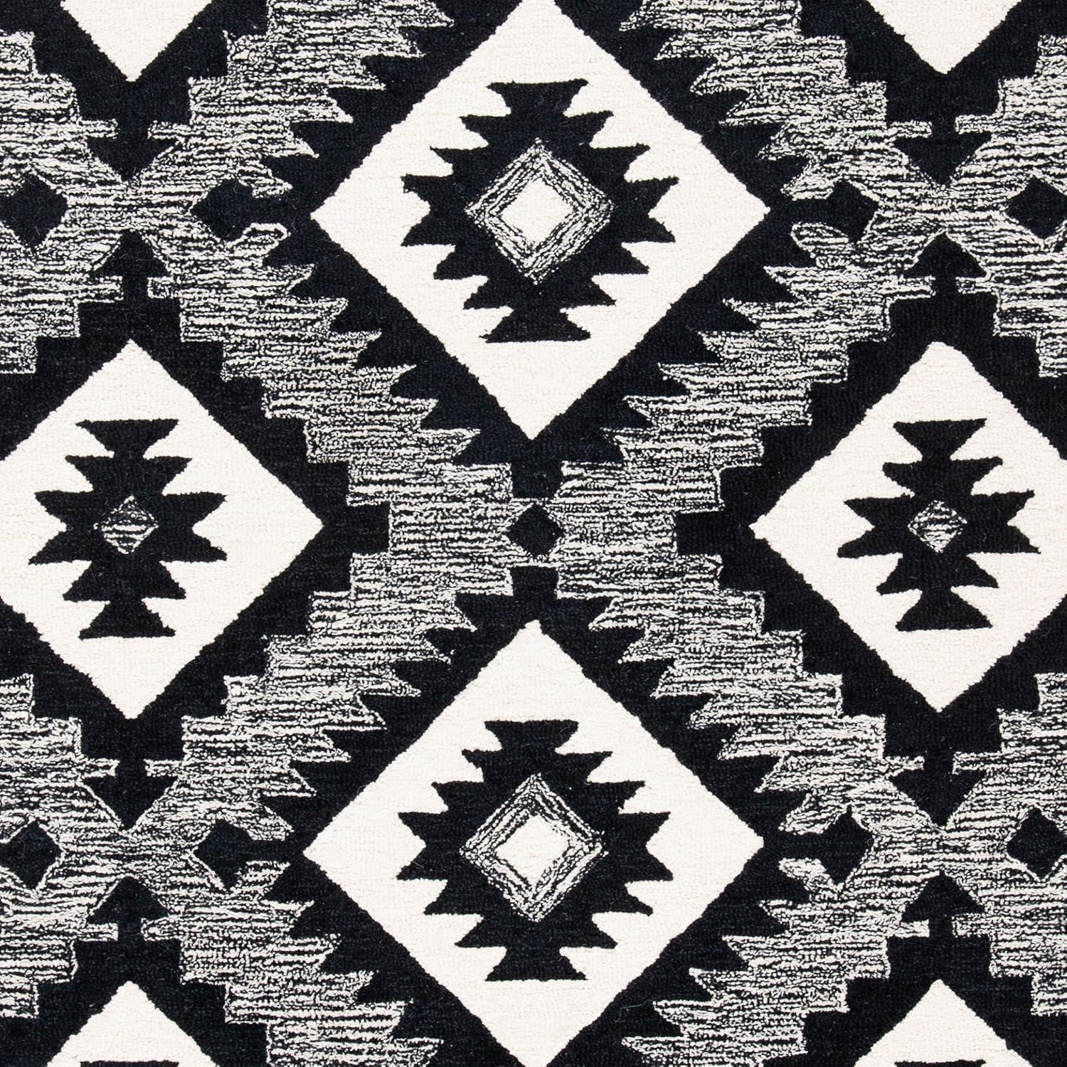 image:imageSAFAVIEH Area Rug 8x10 Aspen Collection Large Charcoal amp Black Handmade Wool Ideal for Living Room Bedroom Office Dining Space APN813ZCharcoalBlack