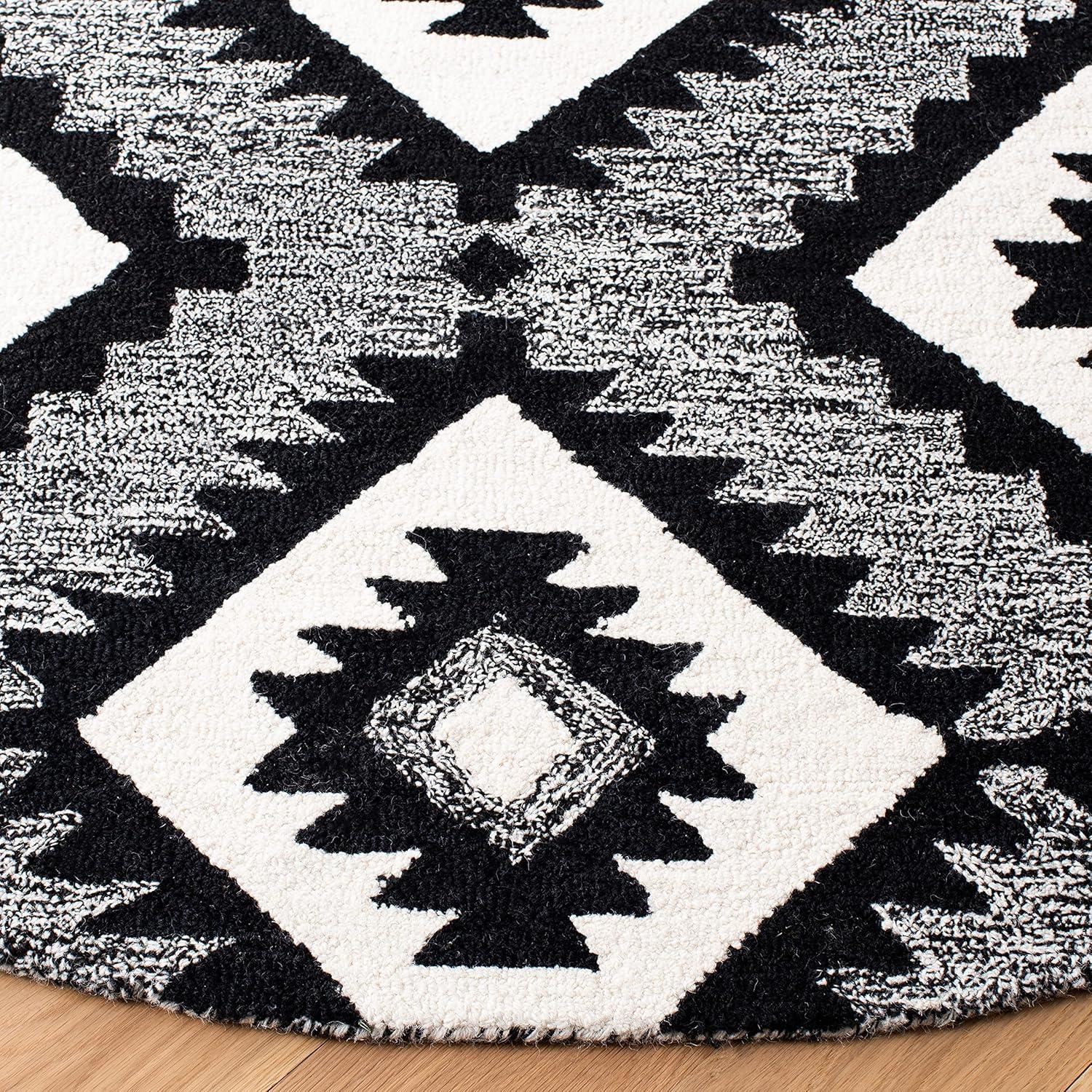 image:imageSAFAVIEH Area Rug 8x10 Aspen Collection Large Charcoal amp Black Handmade Wool Ideal for Living Room Bedroom Office Dining Space APN813ZCharcoalBlack