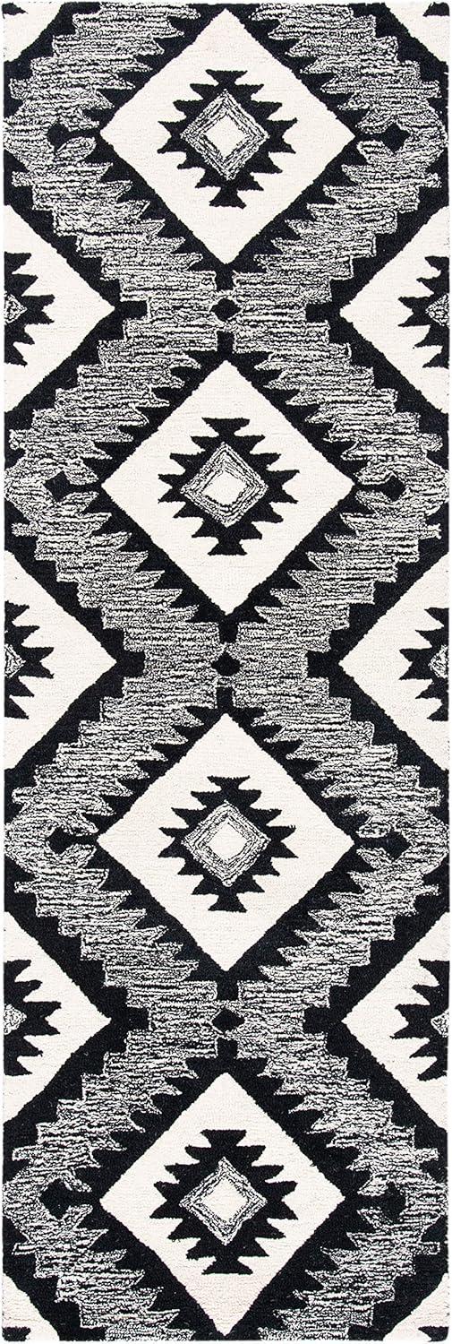 image:imageSAFAVIEH Area Rug 8x10 Aspen Collection Large Charcoal amp Black Handmade Wool Ideal for Living Room Bedroom Office Dining Space APN813ZCharcoalBlack