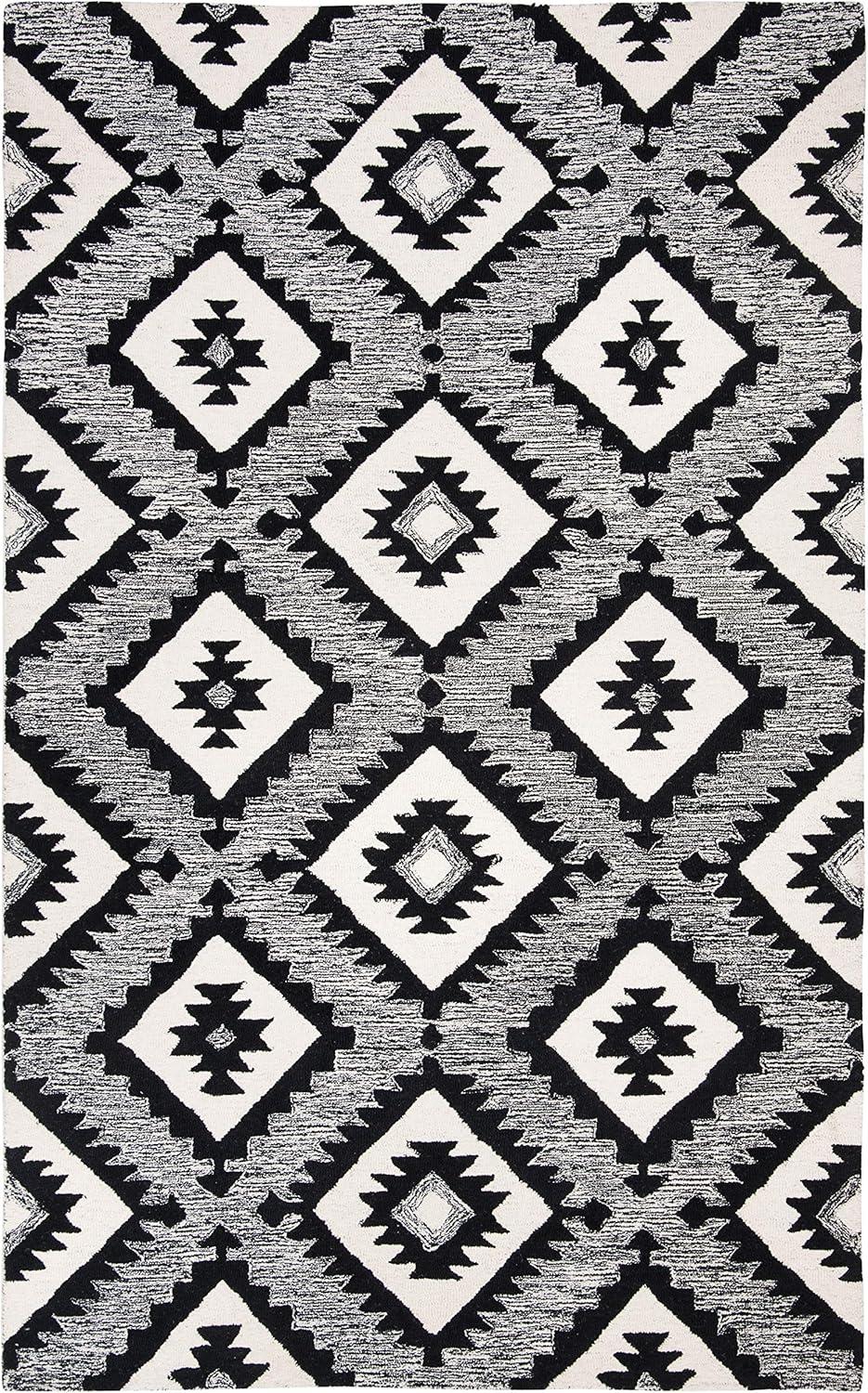 image:imageSAFAVIEH Area Rug 8x10 Aspen Collection Large Charcoal amp Black Handmade Wool Ideal for Living Room Bedroom Office Dining Space APN813ZCharcoalBlack