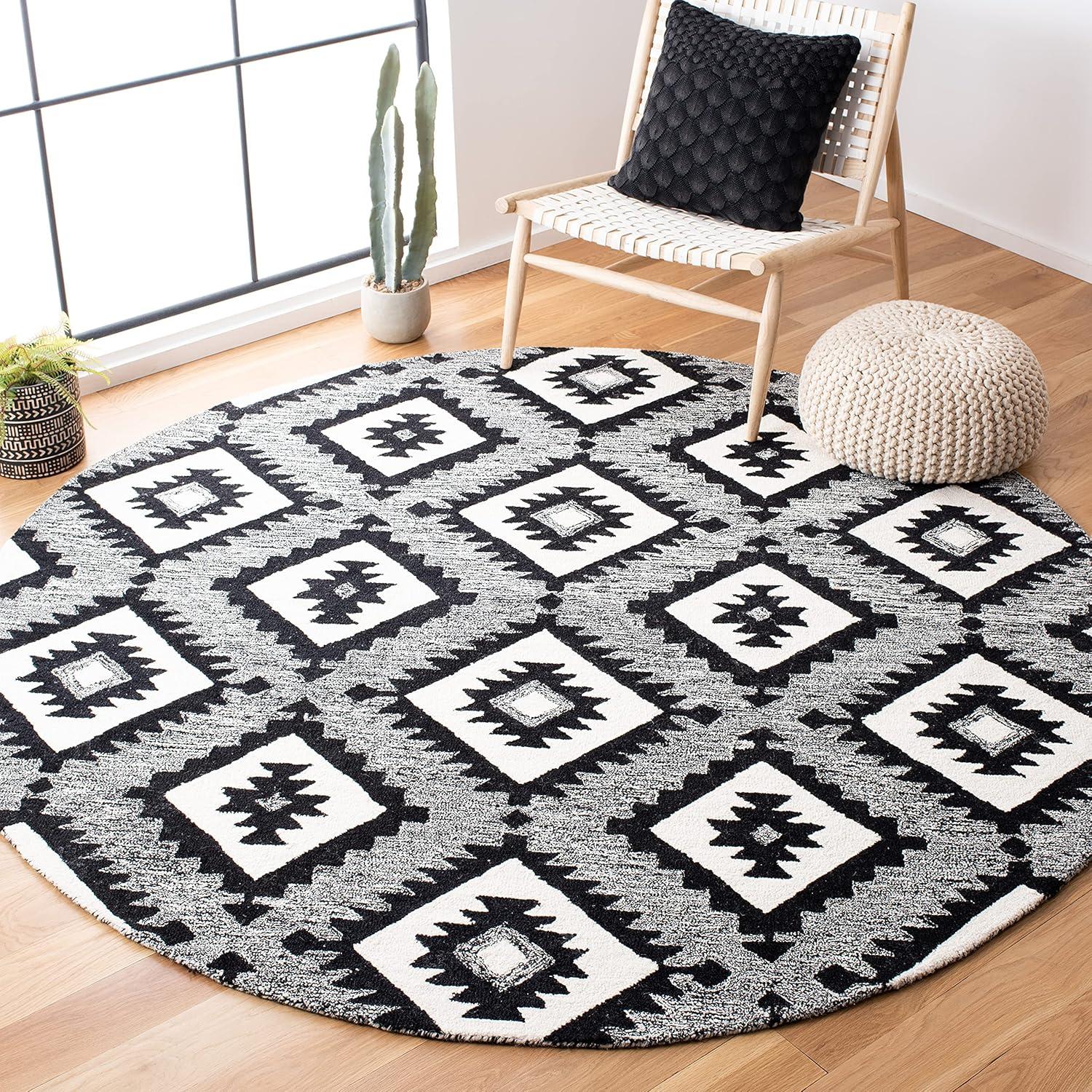 image:imageSAFAVIEH Area Rug 8x10 Aspen Collection Large Charcoal amp Black Handmade Wool Ideal for Living Room Bedroom Office Dining Space APN813ZCharcoalBlack