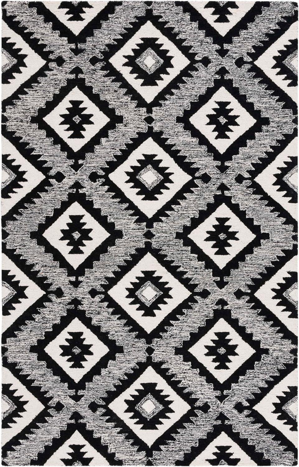 image:imageSAFAVIEH Area Rug 8x10 Aspen Collection Large Charcoal amp Black Handmade Wool Ideal for Living Room Bedroom Office Dining Space APN813ZCharcoalBlack
