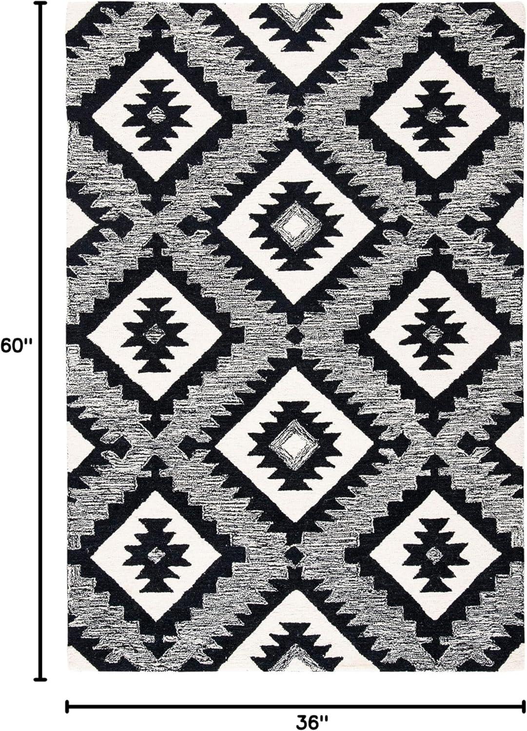 image:imageSAFAVIEH Area Rug 8x10 Aspen Collection Large Charcoal amp Black Handmade Wool Ideal for Living Room Bedroom Office Dining Space APN813ZCharcoalBlack