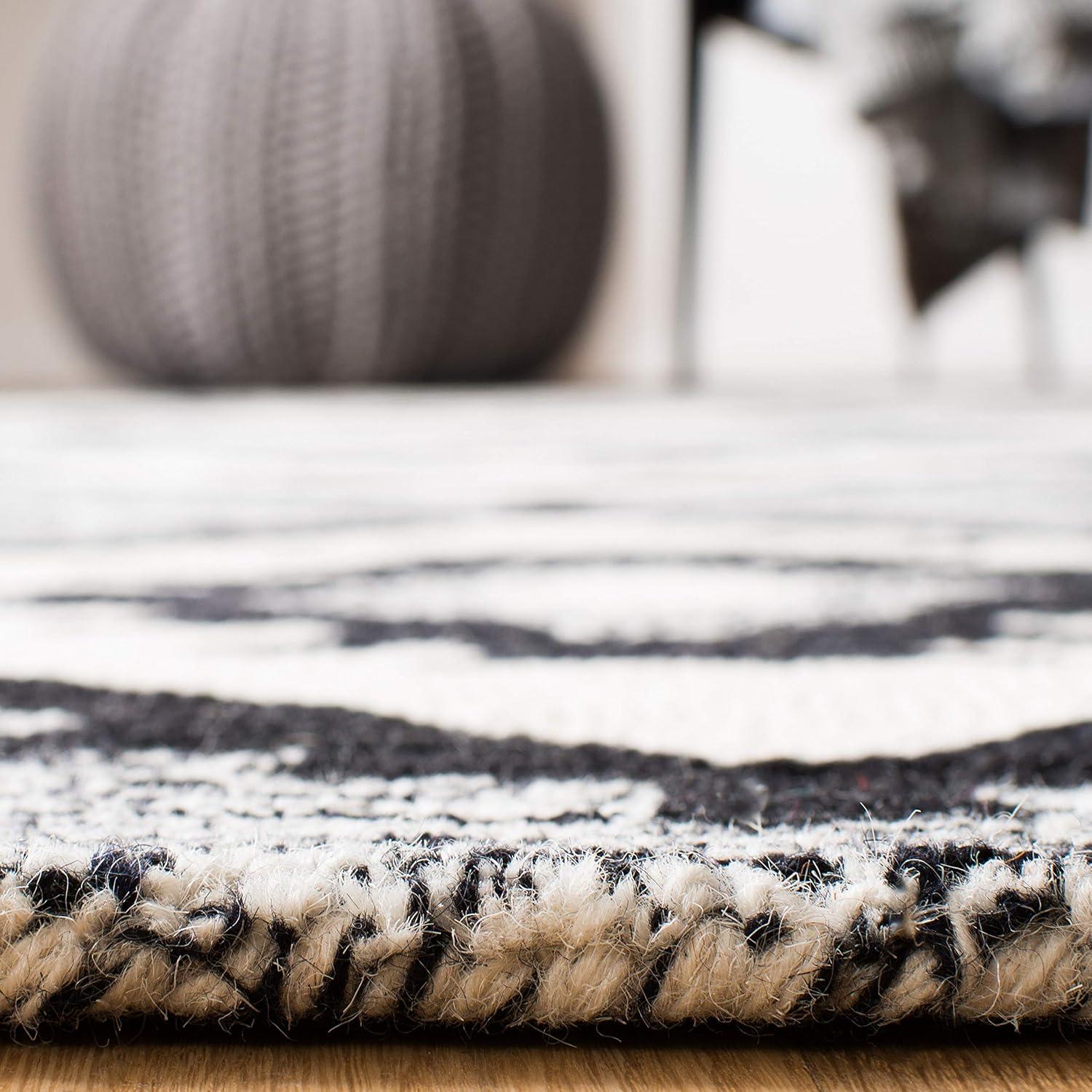 image:imageSAFAVIEH Area Rug 8x10 Aspen Collection Large Charcoal amp Black Handmade Wool Ideal for Living Room Bedroom Office Dining Space APN813ZCharcoalBlack