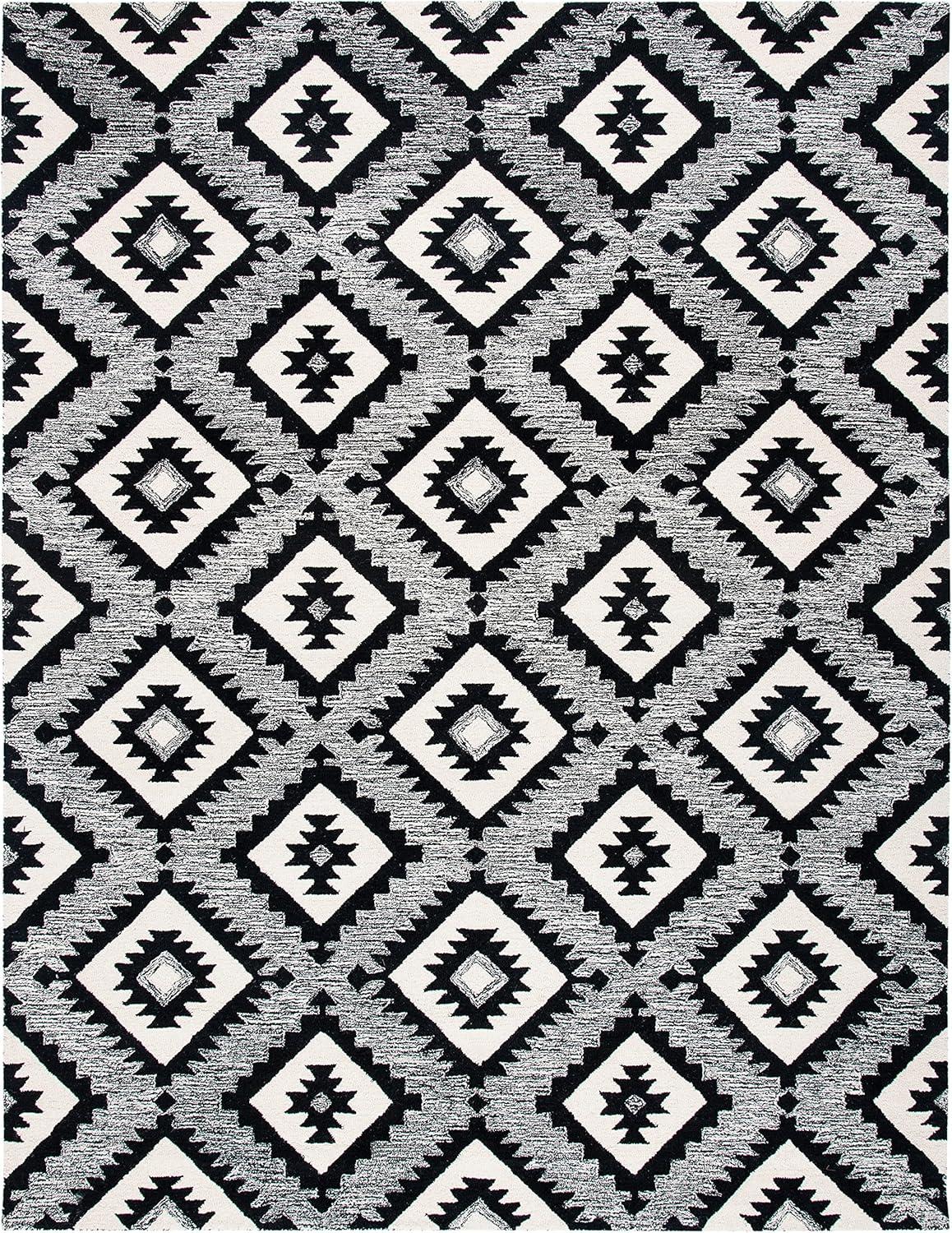 image:imageSAFAVIEH Area Rug 8x10 Aspen Collection Large Charcoal amp Black Handmade Wool Ideal for Living Room Bedroom Office Dining Space APN813ZCharcoalBlack