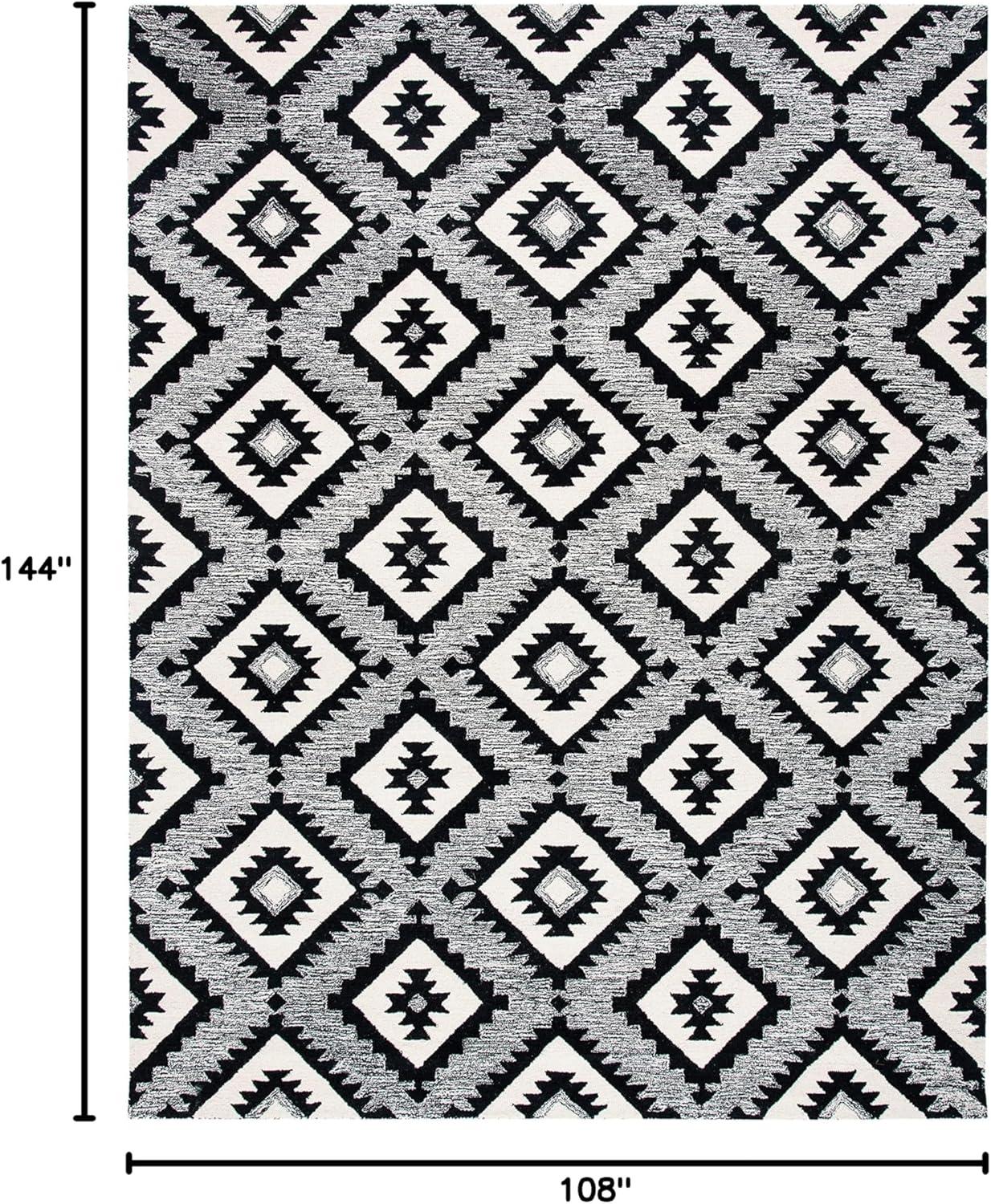 image:imageSAFAVIEH Area Rug 8x10 Aspen Collection Large Charcoal amp Black Handmade Wool Ideal for Living Room Bedroom Office Dining Space APN813ZCharcoalBlack