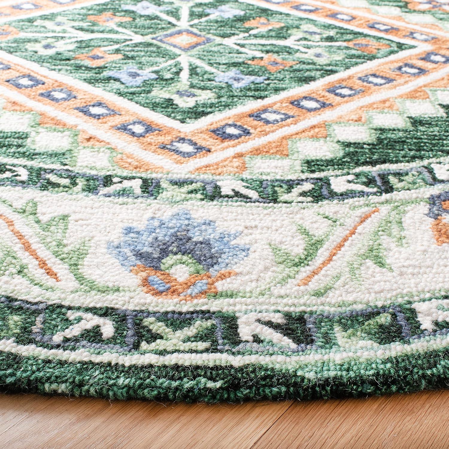 image:imageSAFAVIEH Area Rug 8x10 Aspen Collection Large Ivory amp Multi Handmade Wool Moroccan Boho Tribal Design Ideal for Living Room Bedroom Office Dining Space APN706AGreenIvory