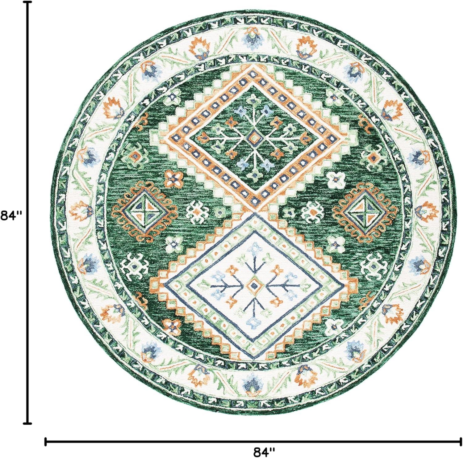 image:imageSAFAVIEH Area Rug 8x10 Aspen Collection Large Ivory amp Multi Handmade Wool Moroccan Boho Tribal Design Ideal for Living Room Bedroom Office Dining Space APN706AGreenIvory