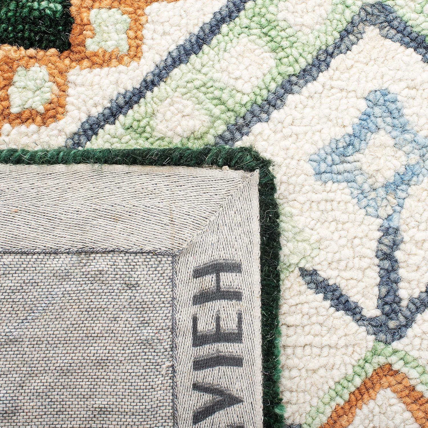image:imageSAFAVIEH Area Rug 8x10 Aspen Collection Large Ivory amp Multi Handmade Wool Moroccan Boho Tribal Design Ideal for Living Room Bedroom Office Dining Space APN706AGreenIvory