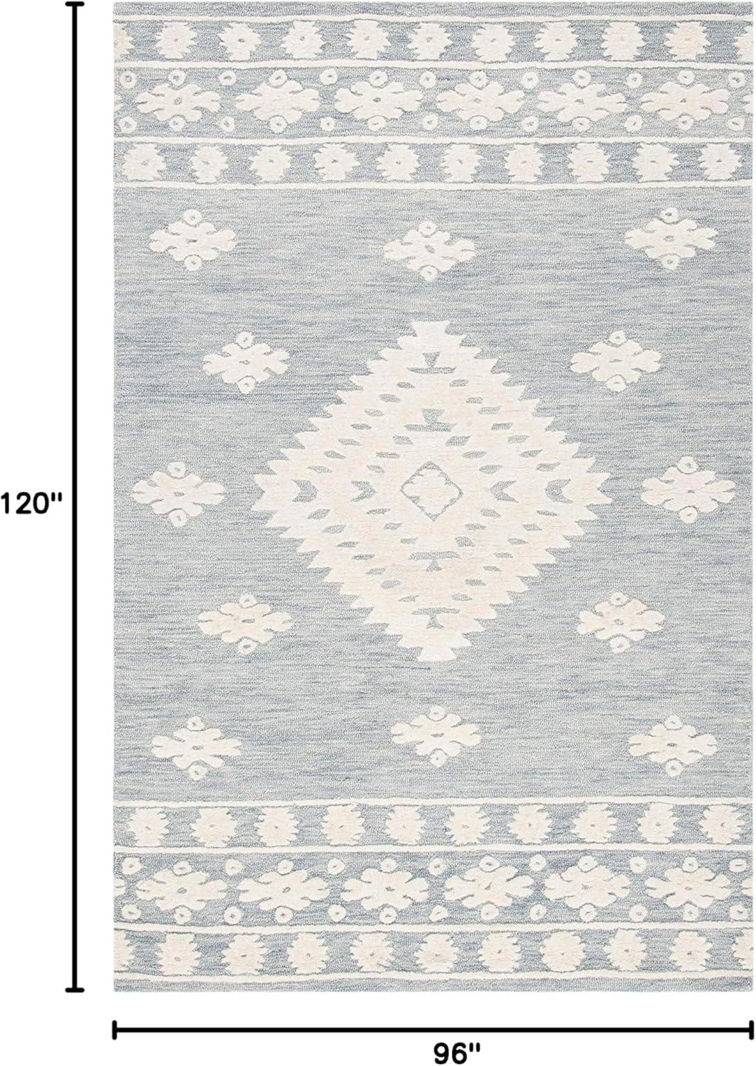 image:imageSAFAVIEH Area Rug 8x10 Aspen Collection Large Rust amp Ivory Handmade Wool Moroccan Boho Tribal Design Ideal for Living Room Bedroom Office Dining Space APN550PLight GreyIvory