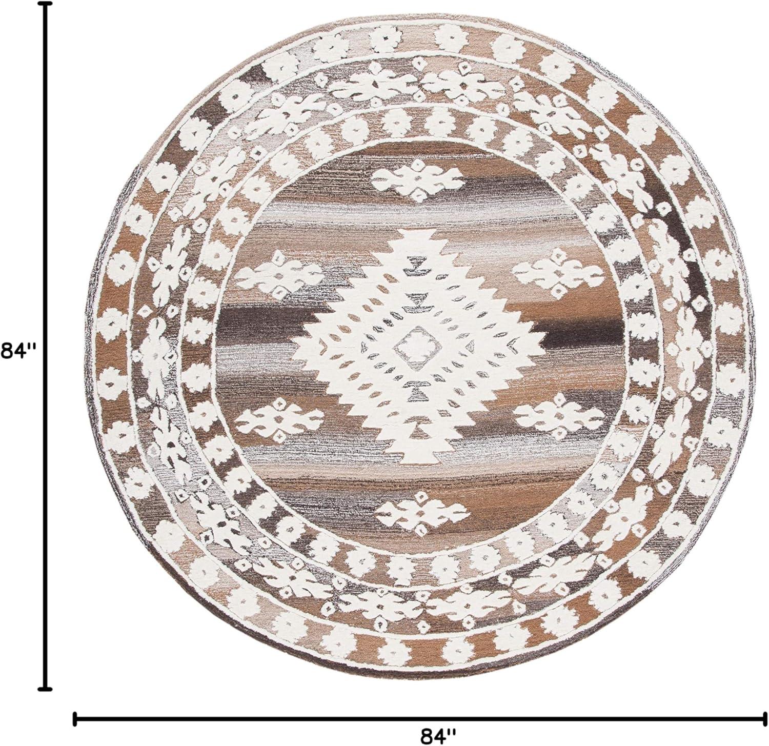 image:imageSAFAVIEH Area Rug 8x10 Aspen Collection Large Rust amp Ivory Handmade Wool Moroccan Boho Tribal Design Ideal for Living Room Bedroom Office Dining Space APN550PIvoryLight Brown