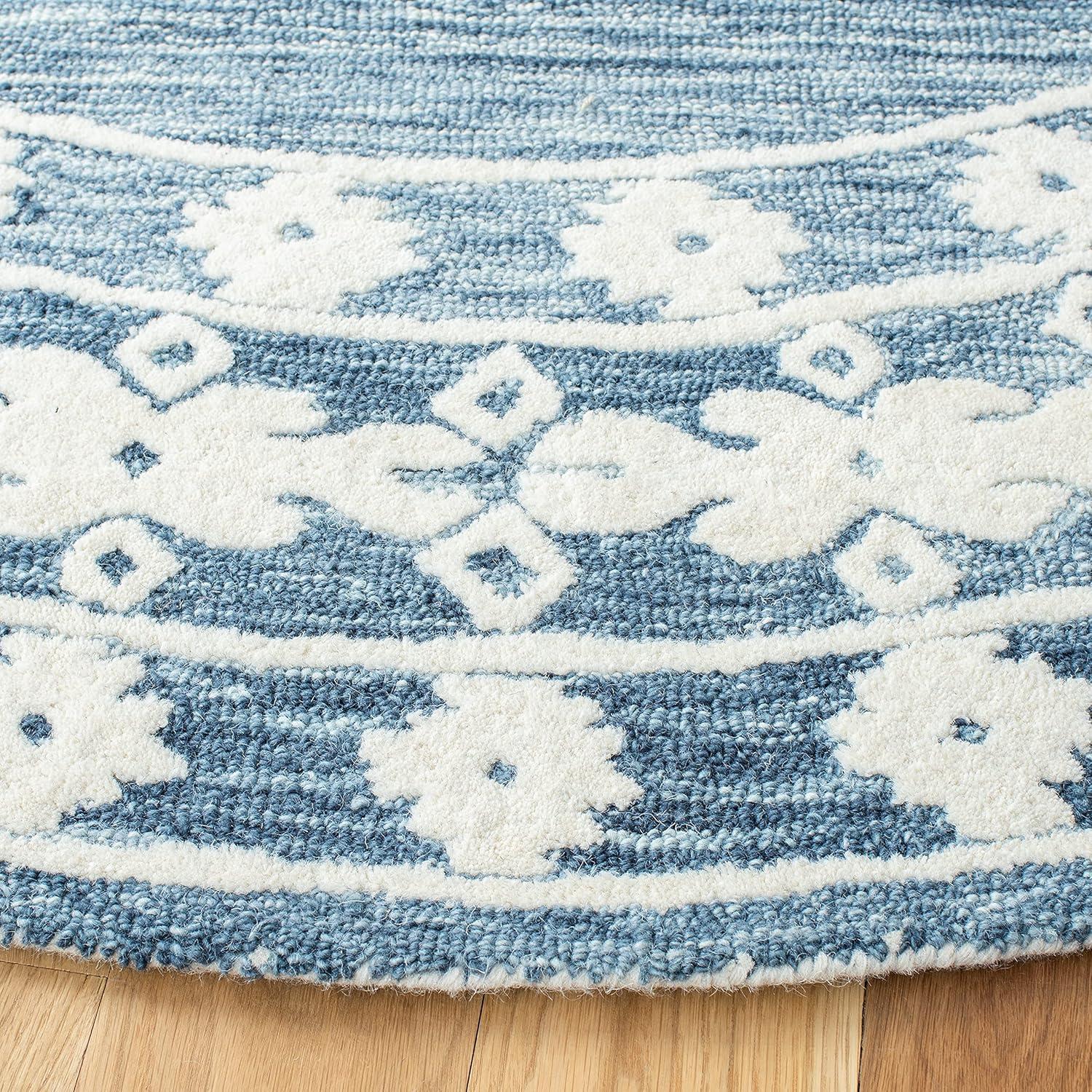 image:imageSAFAVIEH Area Rug 8x10 Aspen Collection Large Rust amp Ivory Handmade Wool Moroccan Boho Tribal Design Ideal for Living Room Bedroom Office Dining Space APN550PNavyIvory