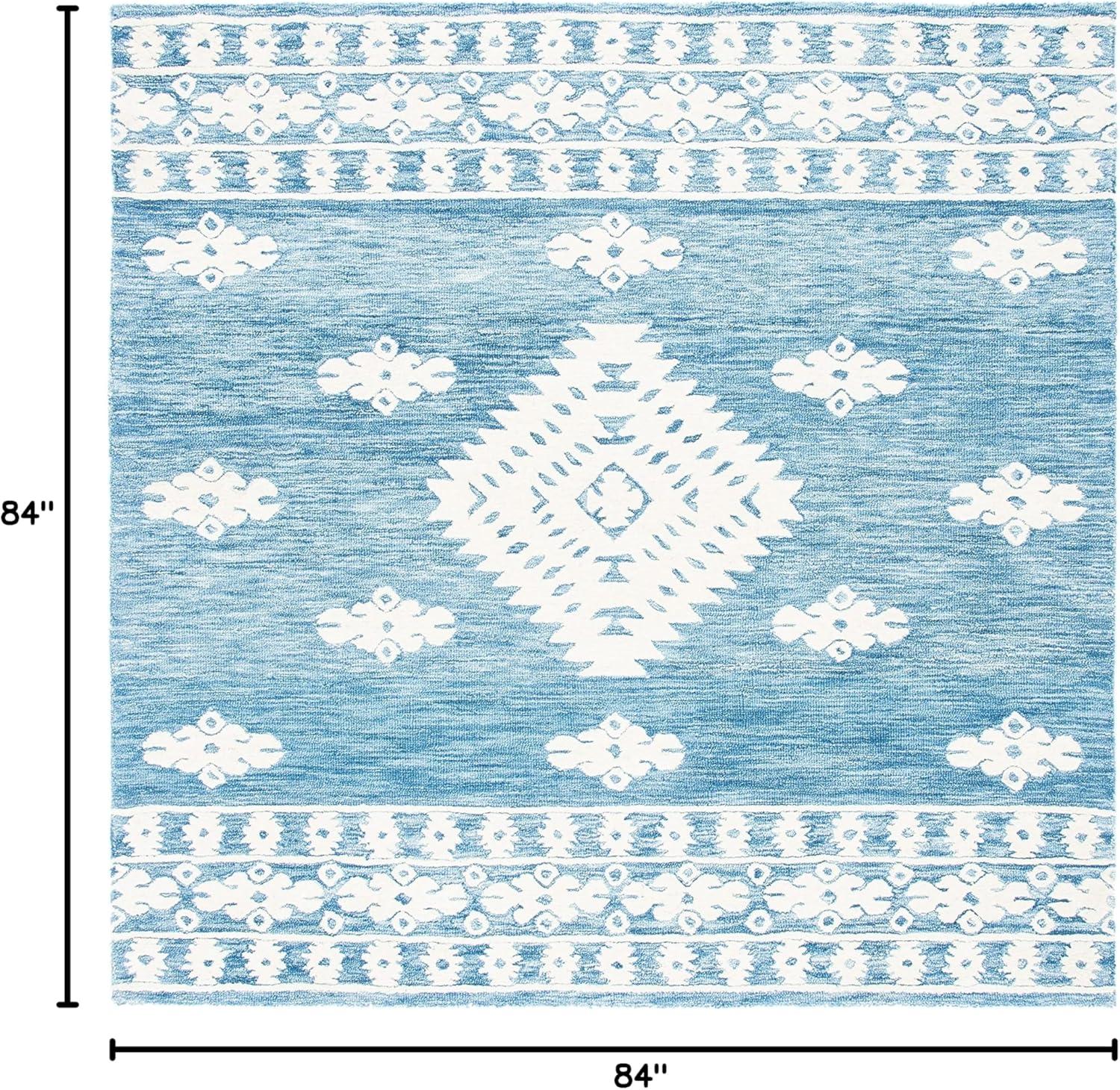 image:imageSAFAVIEH Area Rug 8x10 Aspen Collection Large Rust amp Ivory Handmade Wool Moroccan Boho Tribal Design Ideal for Living Room Bedroom Office Dining Space APN550PBlueIvory