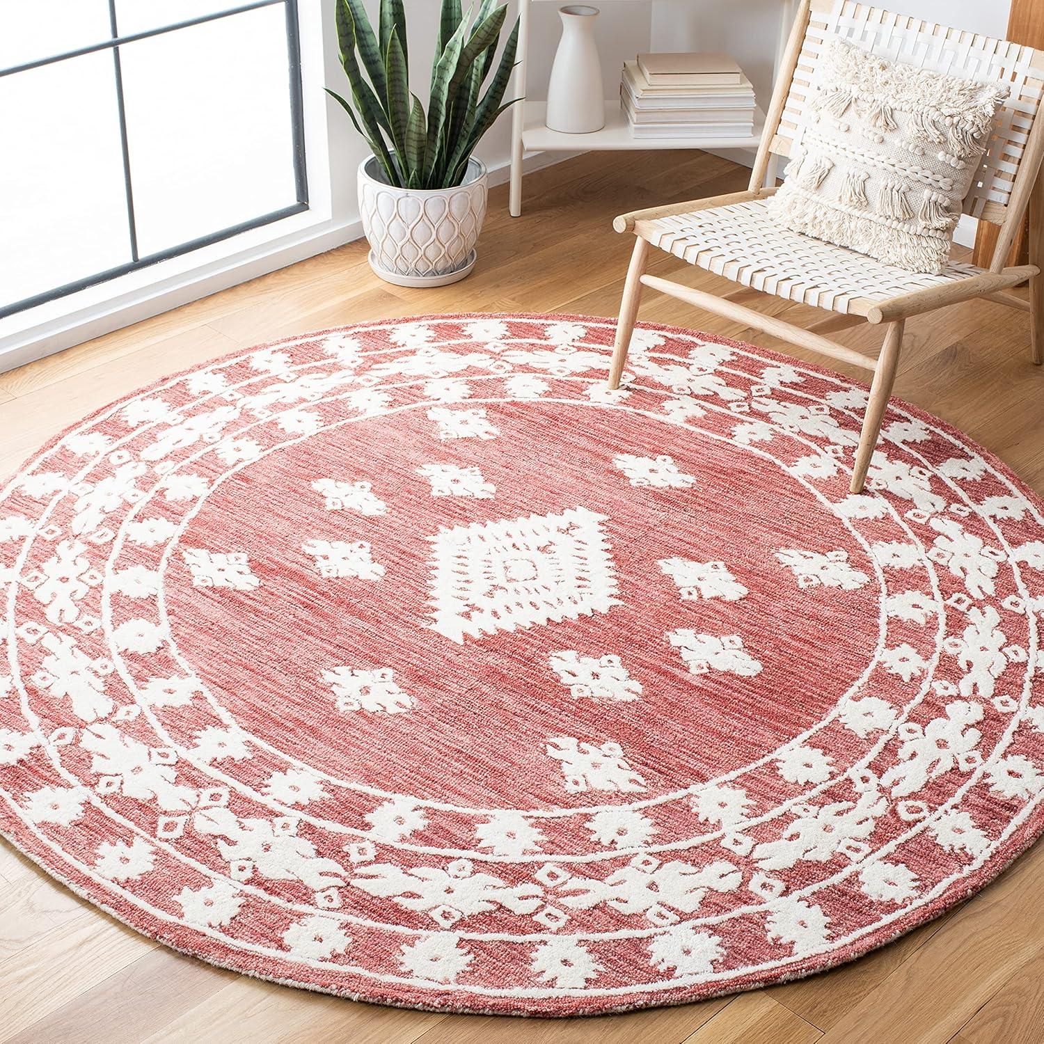 image:imageSAFAVIEH Area Rug 8x10 Aspen Collection Large Rust amp Ivory Handmade Wool Moroccan Boho Tribal Design Ideal for Living Room Bedroom Office Dining Space APN550PRustIvory
