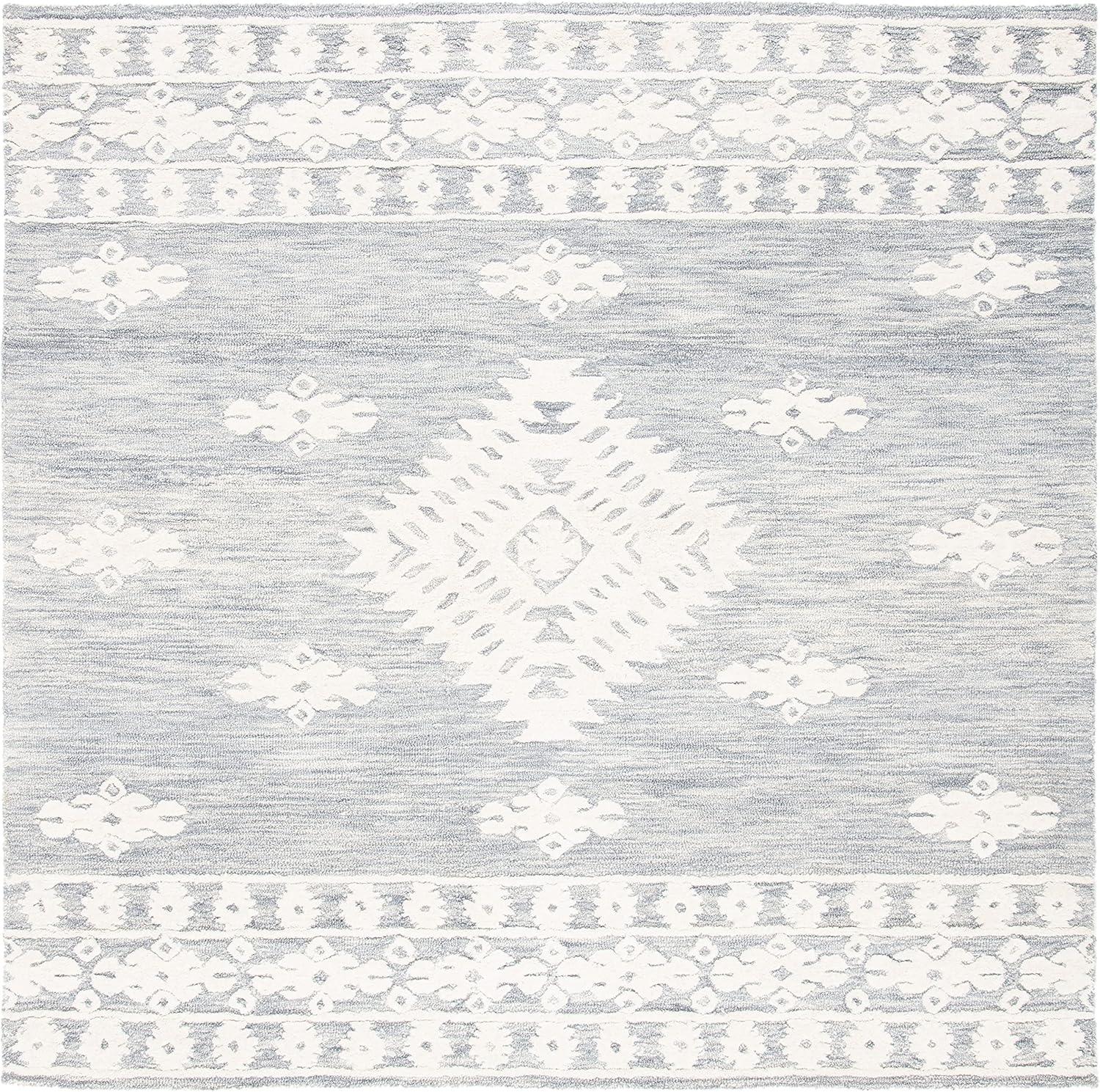 image:imageSAFAVIEH Area Rug 8x10 Aspen Collection Large Rust amp Ivory Handmade Wool Moroccan Boho Tribal Design Ideal for Living Room Bedroom Office Dining Space APN550PLight GreyIvory