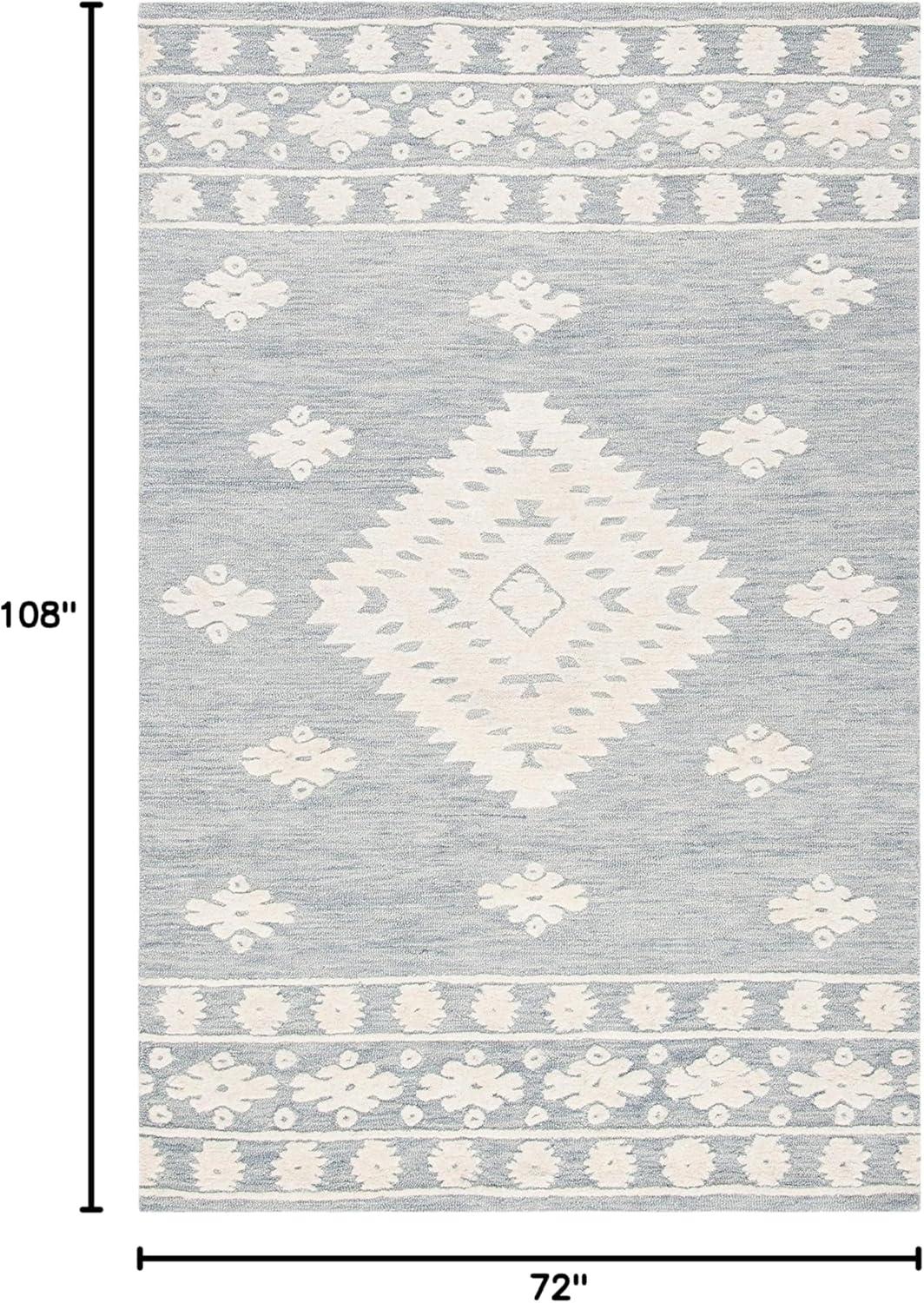 image:imageSAFAVIEH Area Rug 8x10 Aspen Collection Large Rust amp Ivory Handmade Wool Moroccan Boho Tribal Design Ideal for Living Room Bedroom Office Dining Space APN550PLight GreyIvory