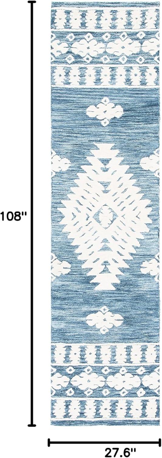 image:imageSAFAVIEH Area Rug 8x10 Aspen Collection Large Rust amp Ivory Handmade Wool Moroccan Boho Tribal Design Ideal for Living Room Bedroom Office Dining Space APN550PNavyIvory