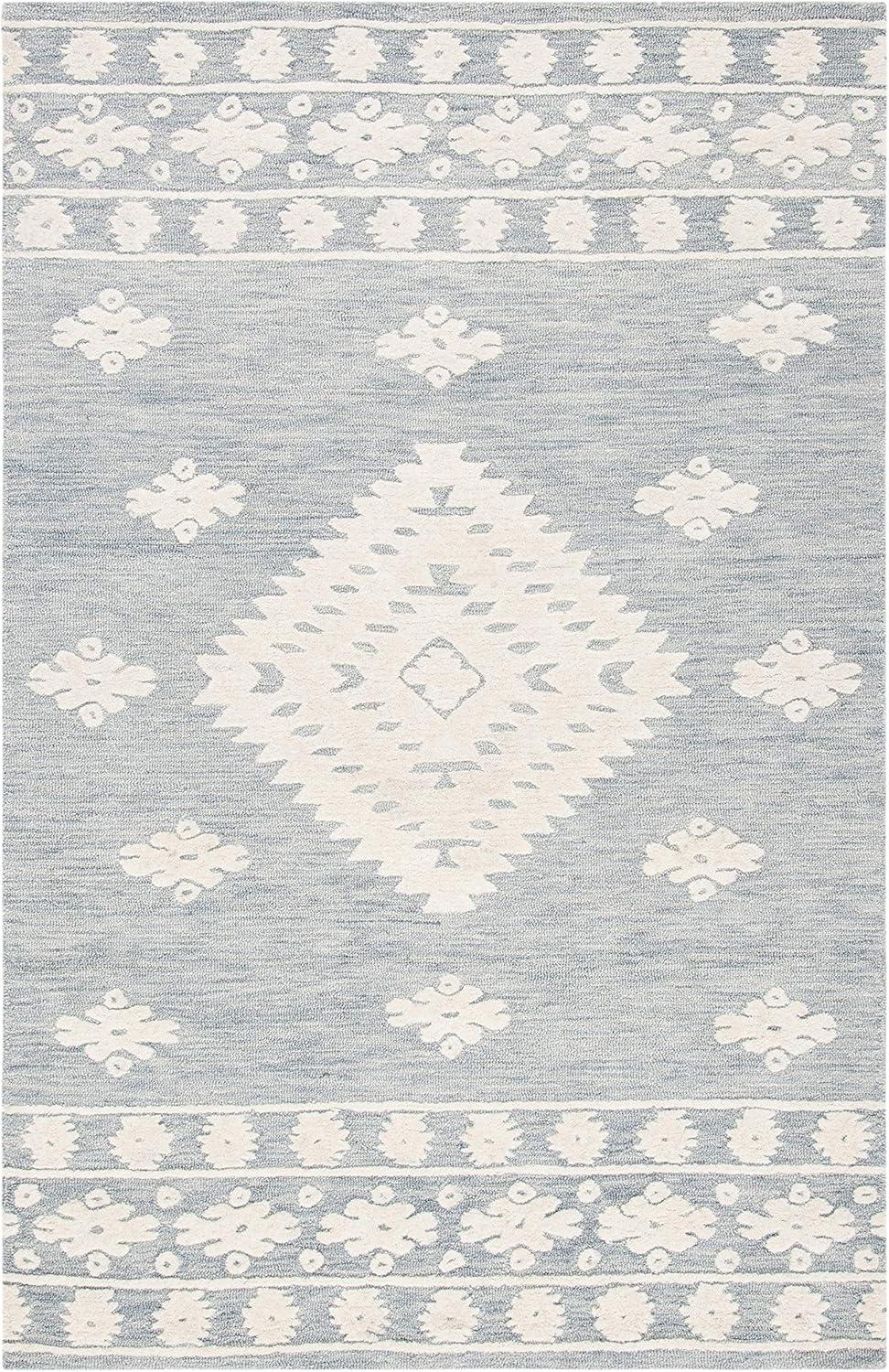 image:imageSAFAVIEH Area Rug 8x10 Aspen Collection Large Rust amp Ivory Handmade Wool Moroccan Boho Tribal Design Ideal for Living Room Bedroom Office Dining Space APN550PLight GreyIvory