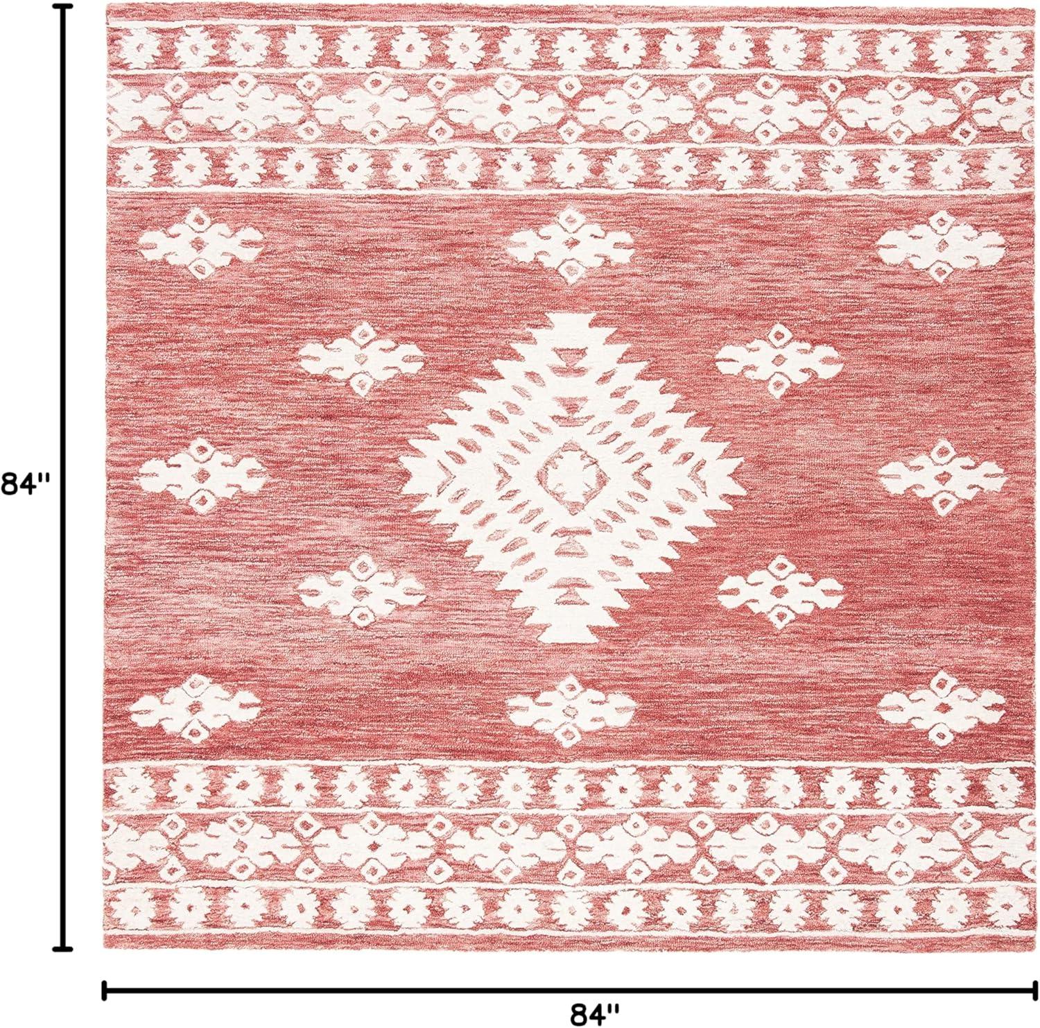 image:imageSAFAVIEH Area Rug 8x10 Aspen Collection Large Rust amp Ivory Handmade Wool Moroccan Boho Tribal Design Ideal for Living Room Bedroom Office Dining Space APN550PRustIvory