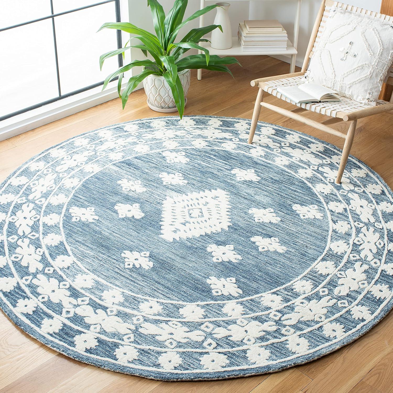 image:imageSAFAVIEH Area Rug 8x10 Aspen Collection Large Rust amp Ivory Handmade Wool Moroccan Boho Tribal Design Ideal for Living Room Bedroom Office Dining Space APN550PNavyIvory