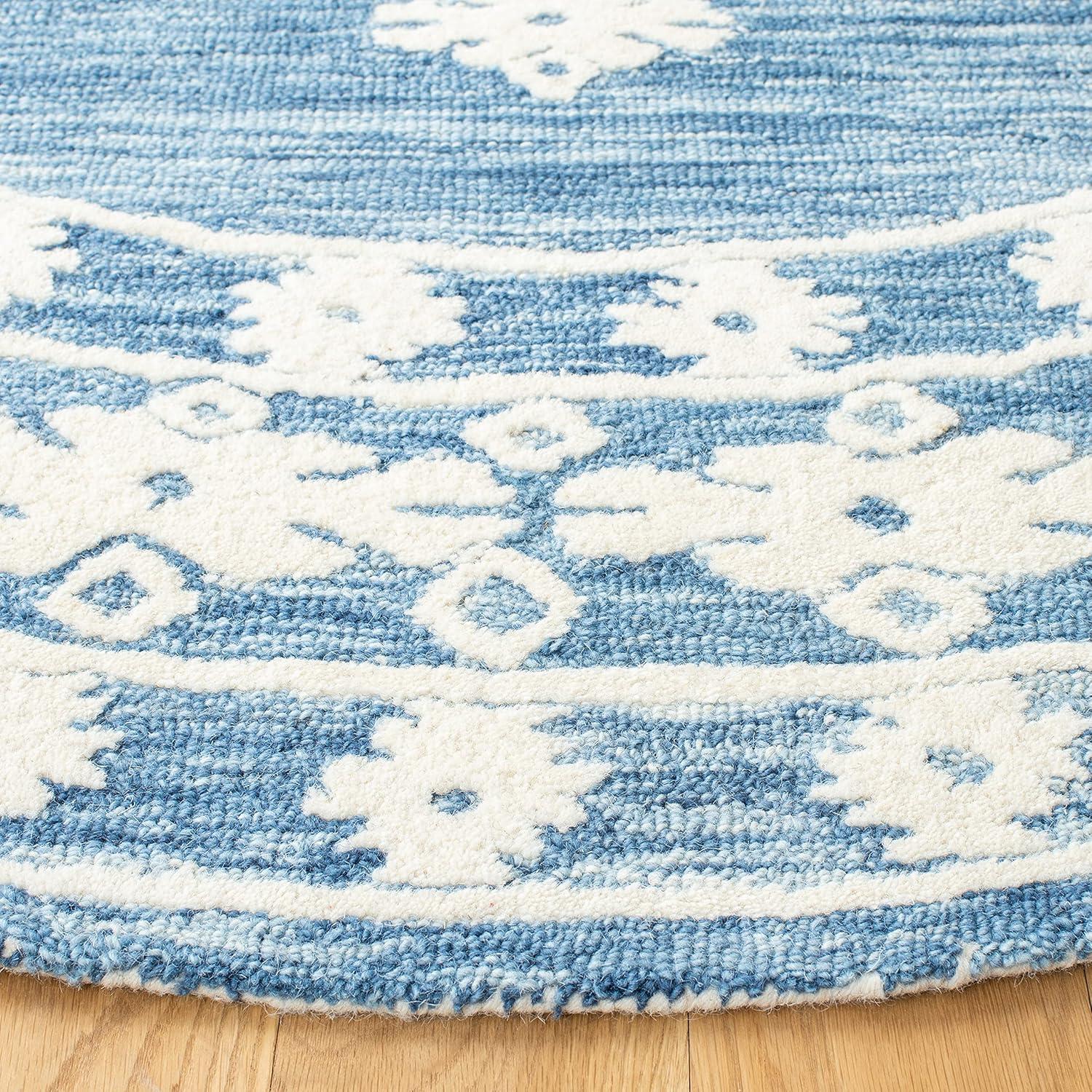image:imageSAFAVIEH Area Rug 8x10 Aspen Collection Large Rust amp Ivory Handmade Wool Moroccan Boho Tribal Design Ideal for Living Room Bedroom Office Dining Space APN550PBlueIvory