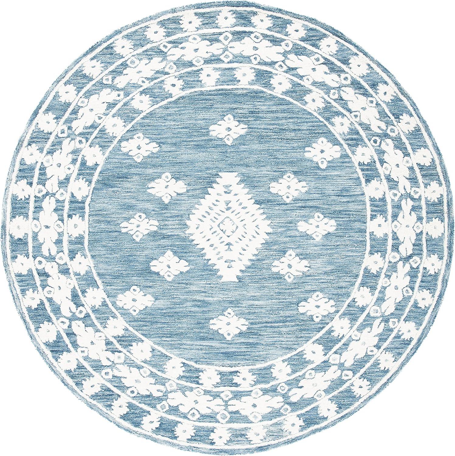 image:imageSAFAVIEH Area Rug 8x10 Aspen Collection Large Rust amp Ivory Handmade Wool Moroccan Boho Tribal Design Ideal for Living Room Bedroom Office Dining Space APN550PBlueIvory