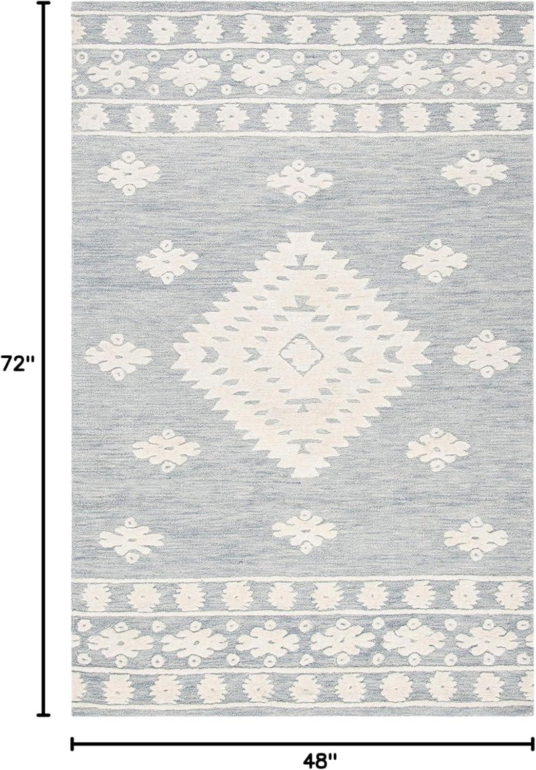 image:imageSAFAVIEH Area Rug 8x10 Aspen Collection Large Rust amp Ivory Handmade Wool Moroccan Boho Tribal Design Ideal for Living Room Bedroom Office Dining Space APN550PLight GreyIvory