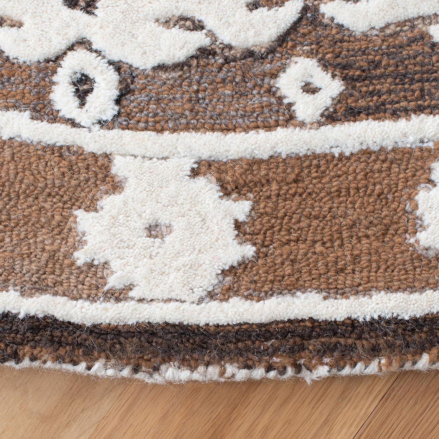 image:imageSAFAVIEH Area Rug 8x10 Aspen Collection Large Rust amp Ivory Handmade Wool Moroccan Boho Tribal Design Ideal for Living Room Bedroom Office Dining Space APN550PIvoryLight Brown