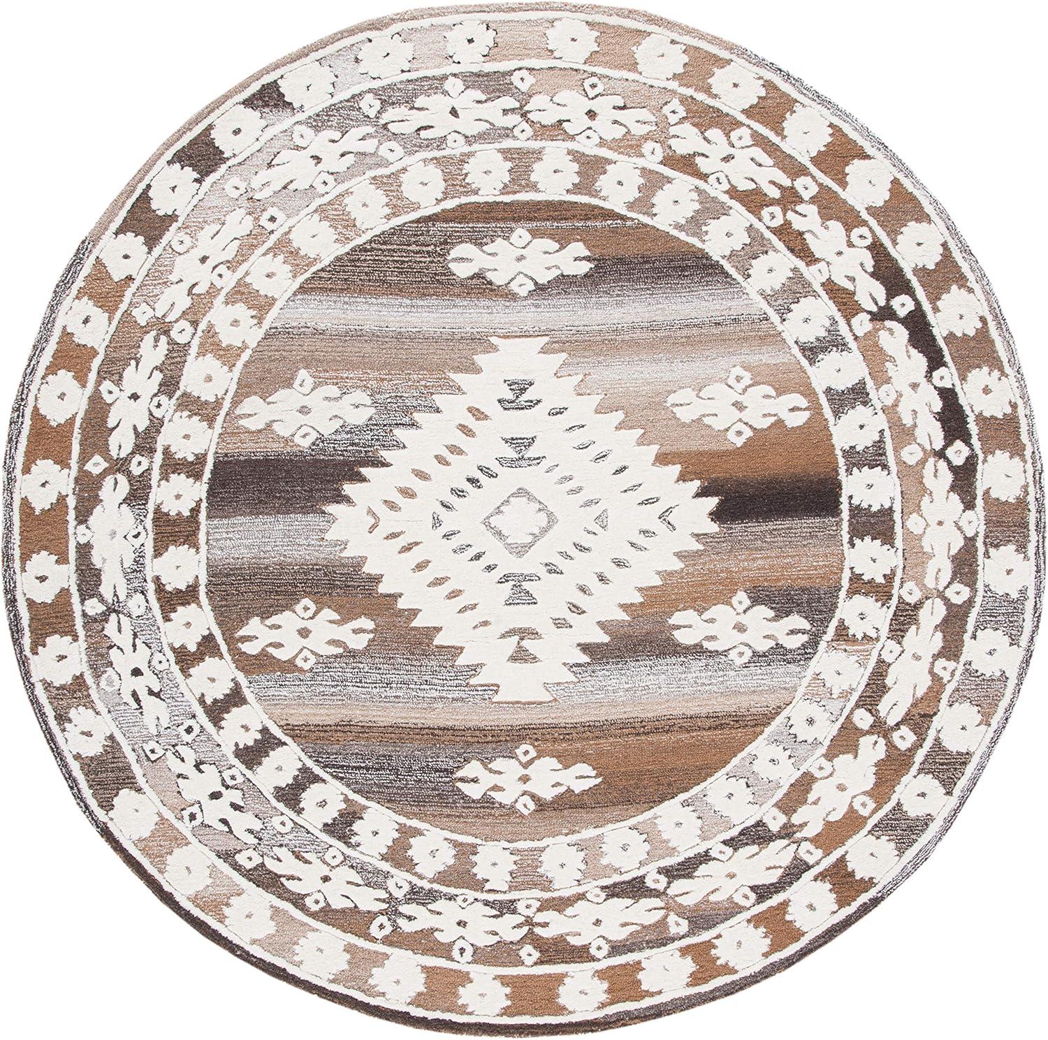 image:imageSAFAVIEH Area Rug 8x10 Aspen Collection Large Rust amp Ivory Handmade Wool Moroccan Boho Tribal Design Ideal for Living Room Bedroom Office Dining Space APN550PIvoryLight Brown