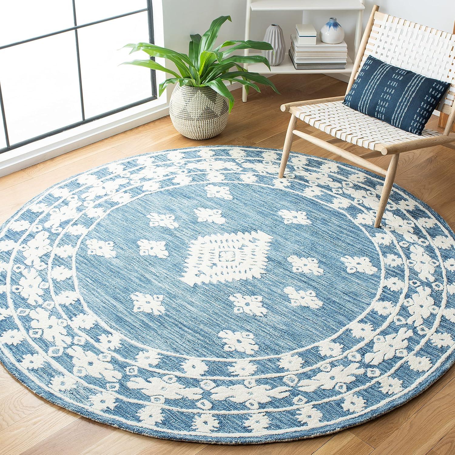image:imageSAFAVIEH Area Rug 8x10 Aspen Collection Large Rust amp Ivory Handmade Wool Moroccan Boho Tribal Design Ideal for Living Room Bedroom Office Dining Space APN550PBlueIvory