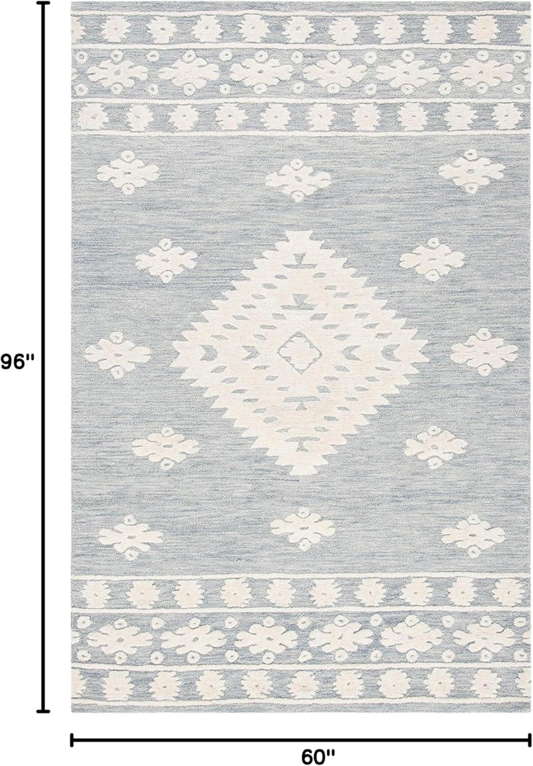 image:imageSAFAVIEH Area Rug 8x10 Aspen Collection Large Rust amp Ivory Handmade Wool Moroccan Boho Tribal Design Ideal for Living Room Bedroom Office Dining Space APN550PLight GreyIvory