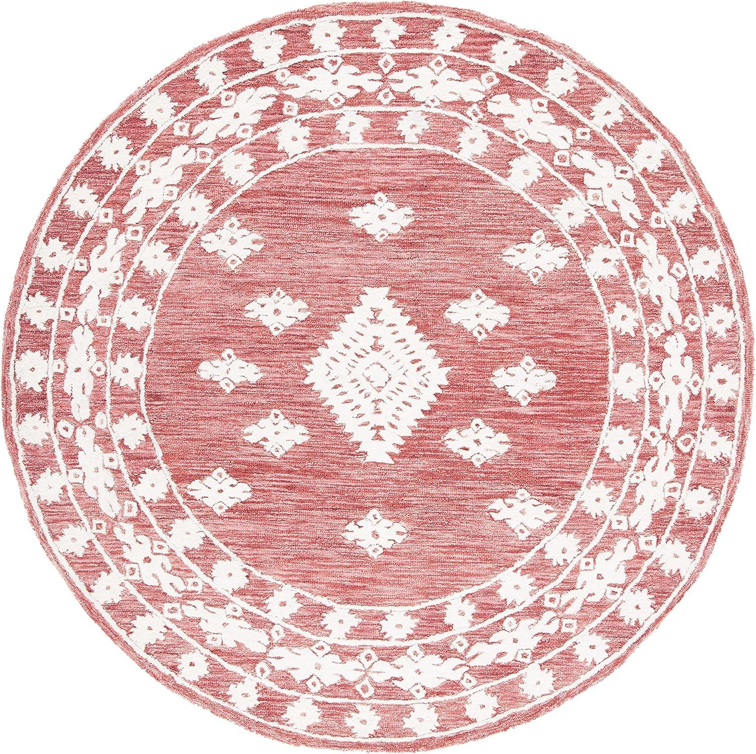 image:imageSAFAVIEH Area Rug 8x10 Aspen Collection Large Rust amp Ivory Handmade Wool Moroccan Boho Tribal Design Ideal for Living Room Bedroom Office Dining Space APN550PRustIvory