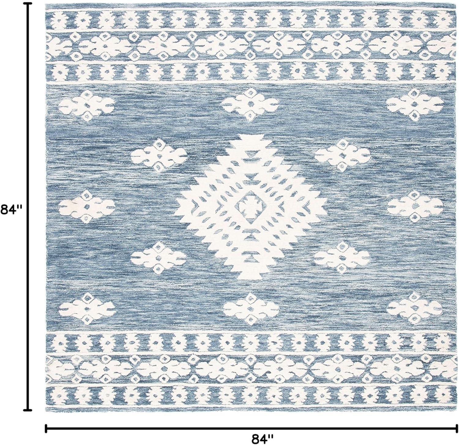 image:imageSAFAVIEH Area Rug 8x10 Aspen Collection Large Rust amp Ivory Handmade Wool Moroccan Boho Tribal Design Ideal for Living Room Bedroom Office Dining Space APN550PNavyIvory