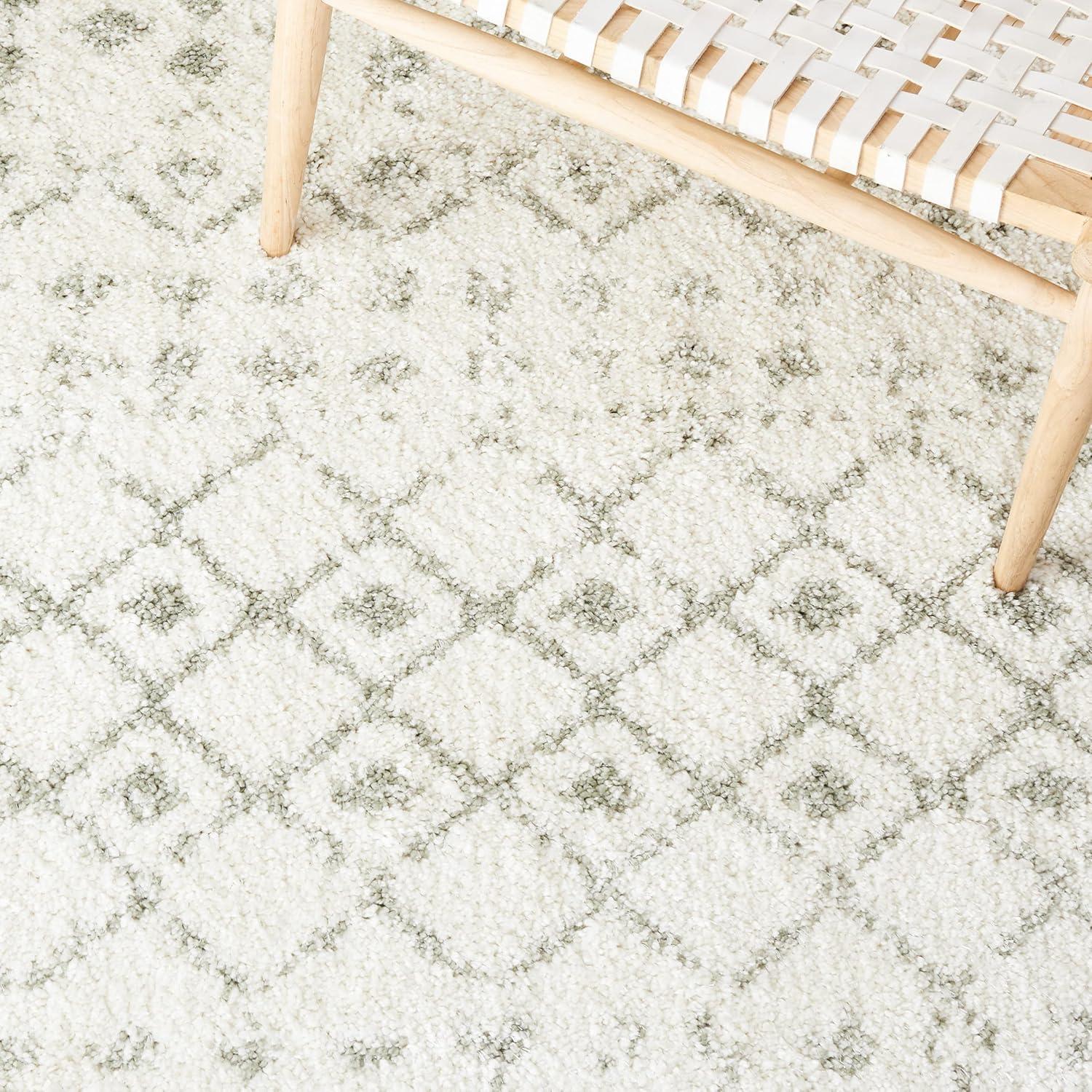 image:imageSAFAVIEH Area Rug 8x10 Berber Fringe Shag Collection Large Cream amp Dark Grey Moroccan Design NonShedding amp Easy Cleaning Thick Pile Ideal for Living Room Bedroom Dining Space BFG516AIvorySage