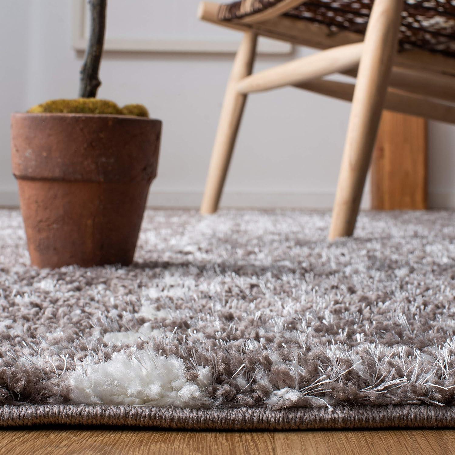 image:imageSAFAVIEH Area Rug 8x10 Berber Fringe Shag Collection Large Cream amp Dark Grey Moroccan Design NonShedding amp Easy Cleaning Thick Pile Ideal for Living Room Bedroom Dining Space BFG516ABrownIvory