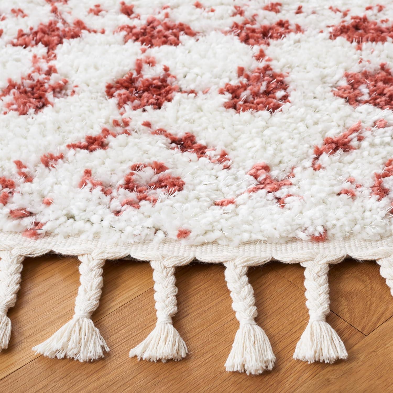 image:imageSAFAVIEH Area Rug 8x10 Berber Fringe Shag Collection Large Cream amp Dark Grey Moroccan Design NonShedding amp Easy Cleaning Thick Pile Ideal for Living Room Bedroom Dining Space BFG516AIvoryRust