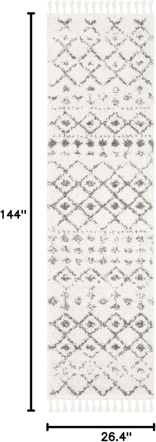 image:imageSAFAVIEH Area Rug 8x10 Berber Fringe Shag Collection Large Cream amp Dark Grey Moroccan Design NonShedding amp Easy Cleaning Thick Pile Ideal for Living Room Bedroom Dining Space BFG516ACreamDark Grey