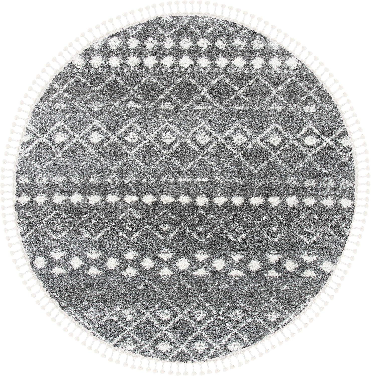 image:imageSAFAVIEH Area Rug 8x10 Berber Fringe Shag Collection Large Cream amp Dark Grey Moroccan Design NonShedding amp Easy Cleaning Thick Pile Ideal for Living Room Bedroom Dining Space BFG516AGreyIvory