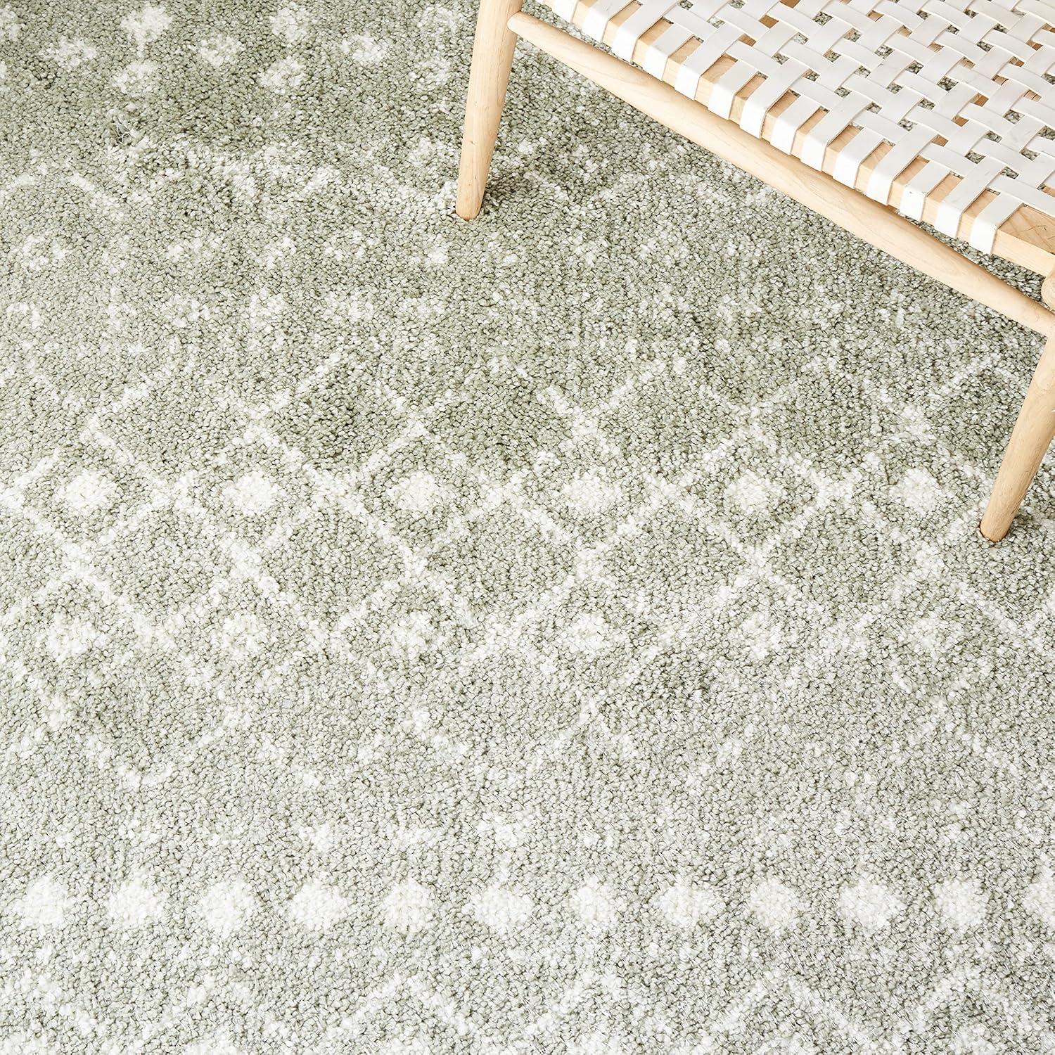 image:imageSAFAVIEH Area Rug 8x10 Berber Fringe Shag Collection Large Cream amp Dark Grey Moroccan Design NonShedding amp Easy Cleaning Thick Pile Ideal for Living Room Bedroom Dining Space BFG516ASageIvory